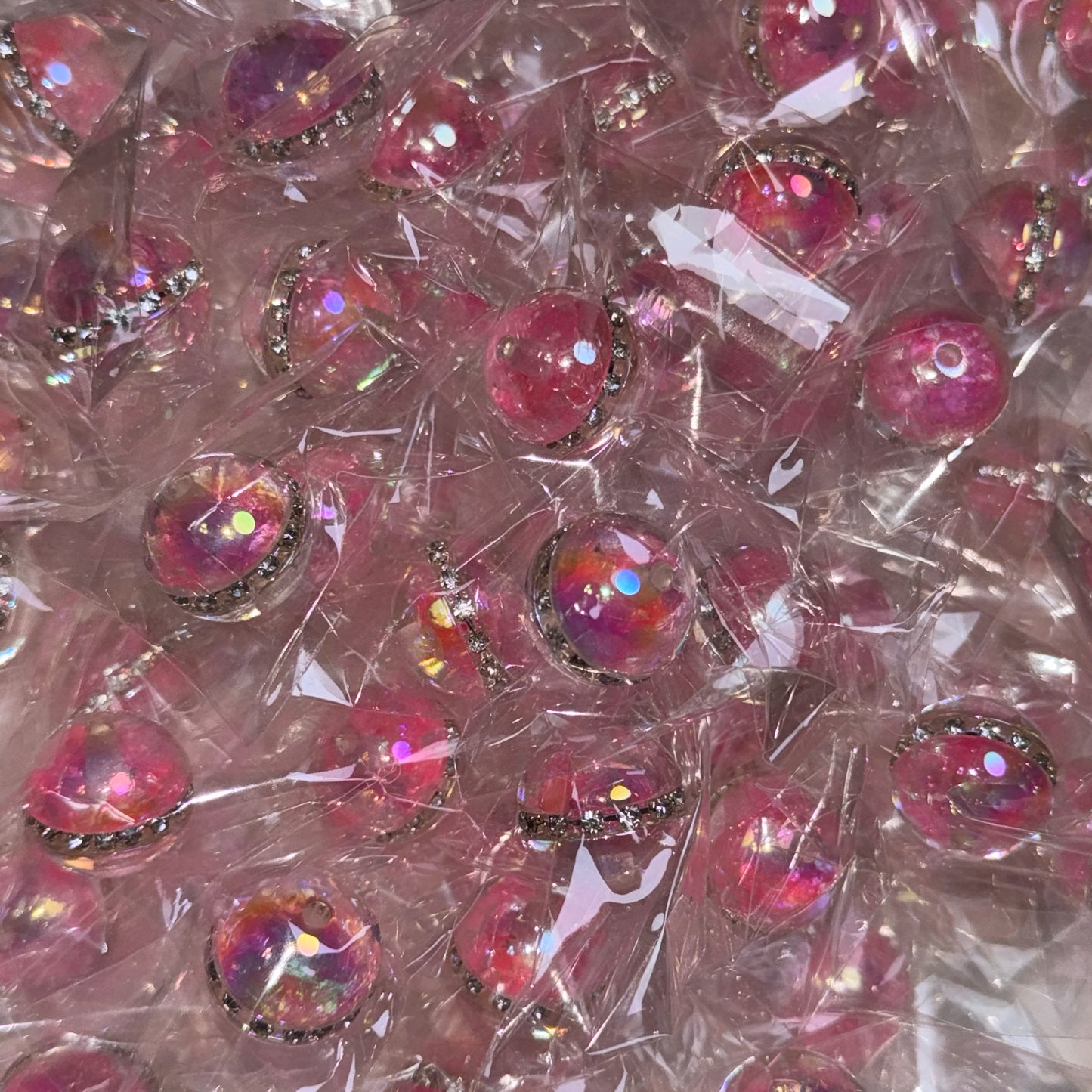 Pink Rhinestone Bling 16mm Bead