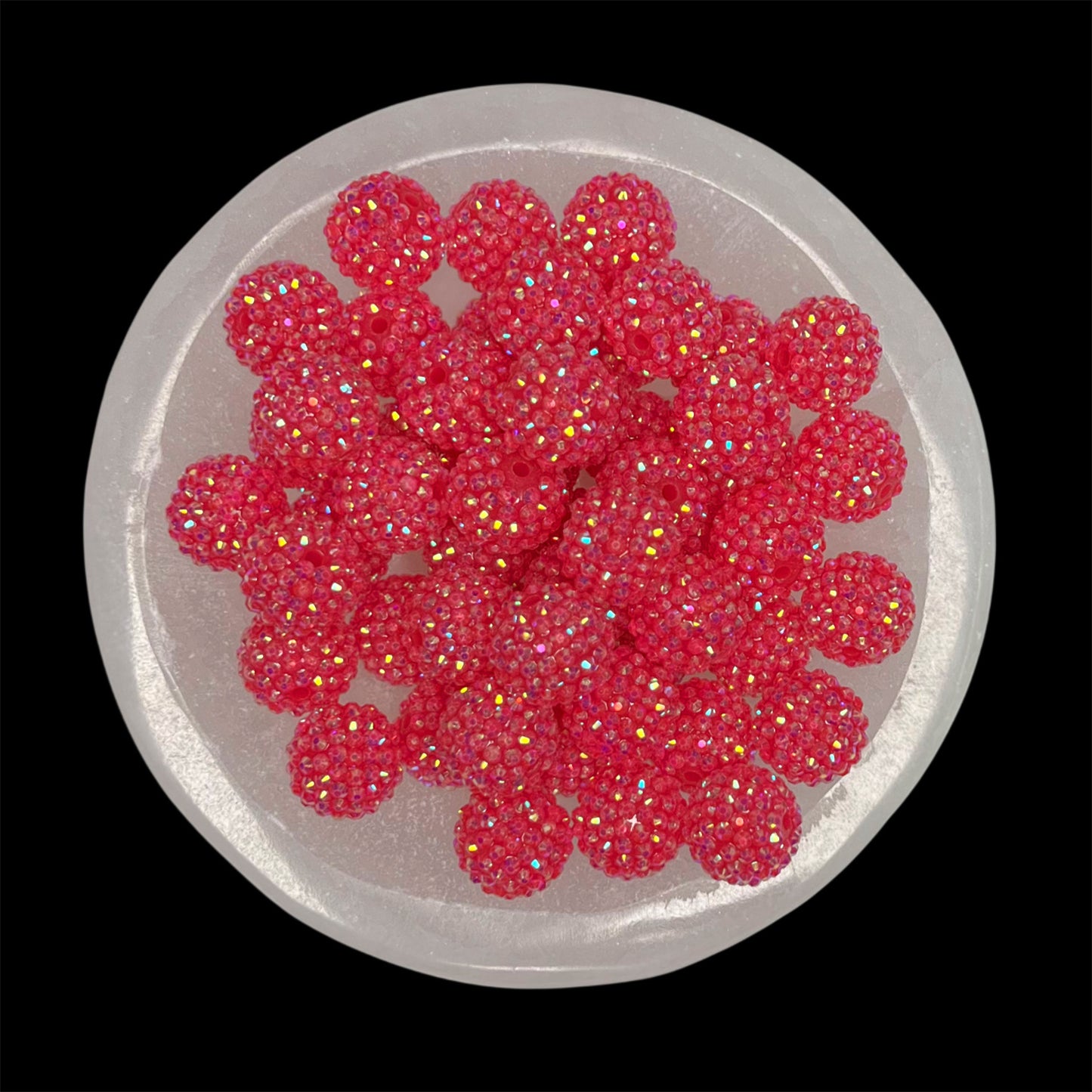 "AB Clear Raspberry" Rhinestone Acrylic Bead (1 Count)