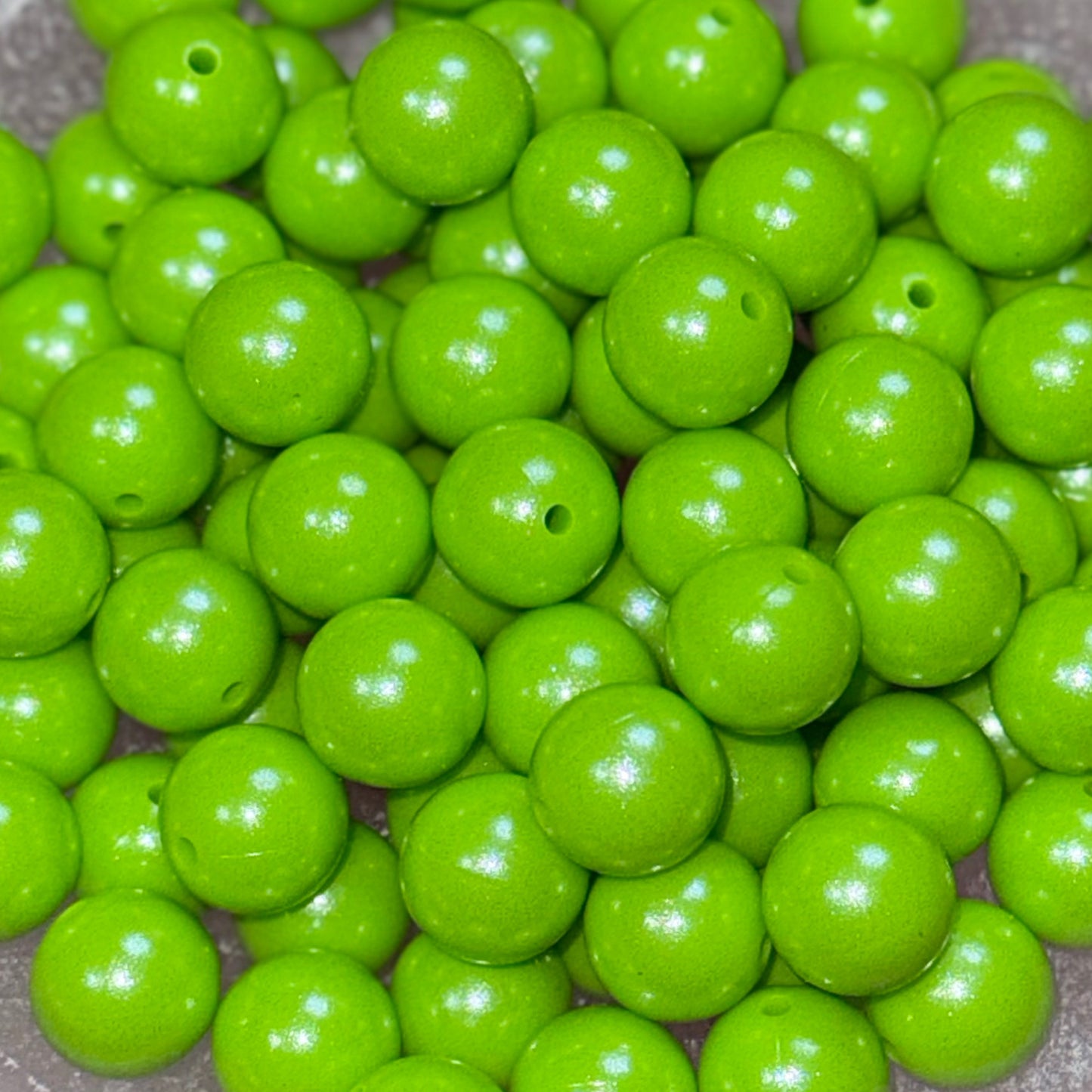 Green Shimmer Silicone 15mm Bead