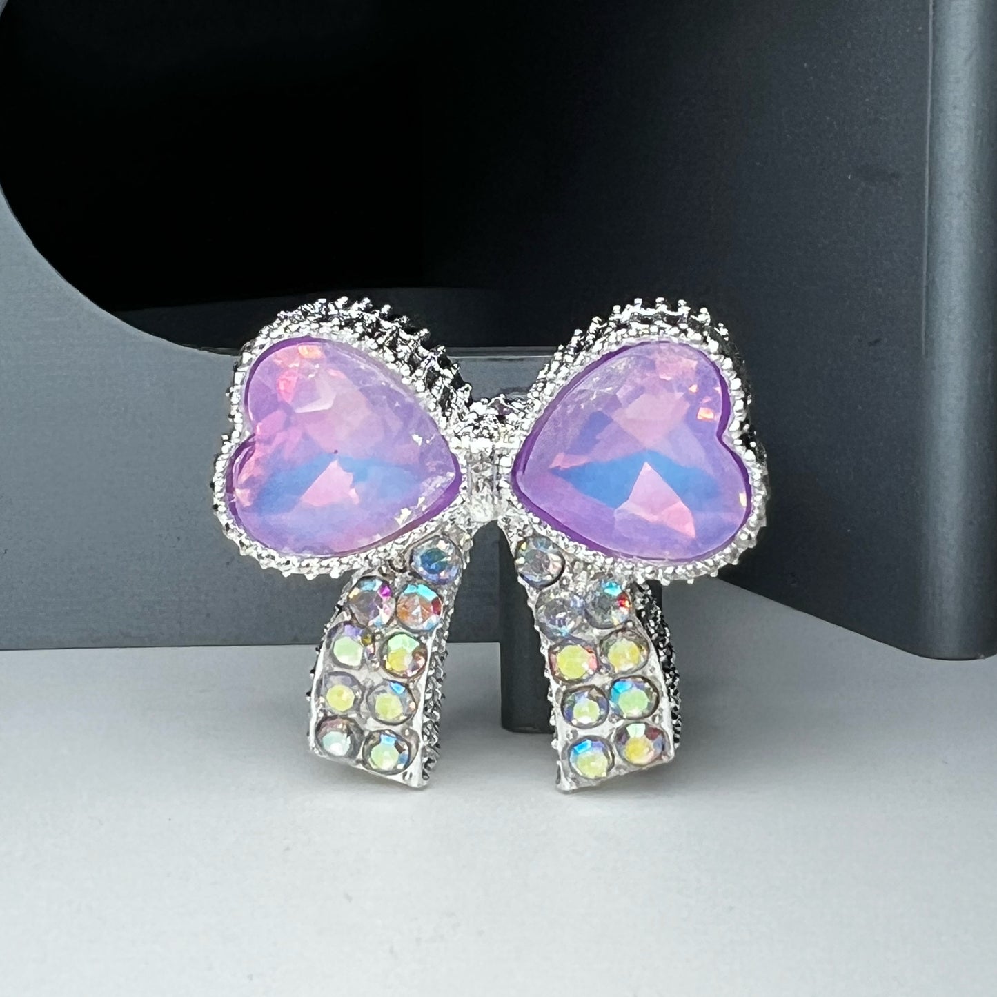 Bow Metal Rhinestone Bead