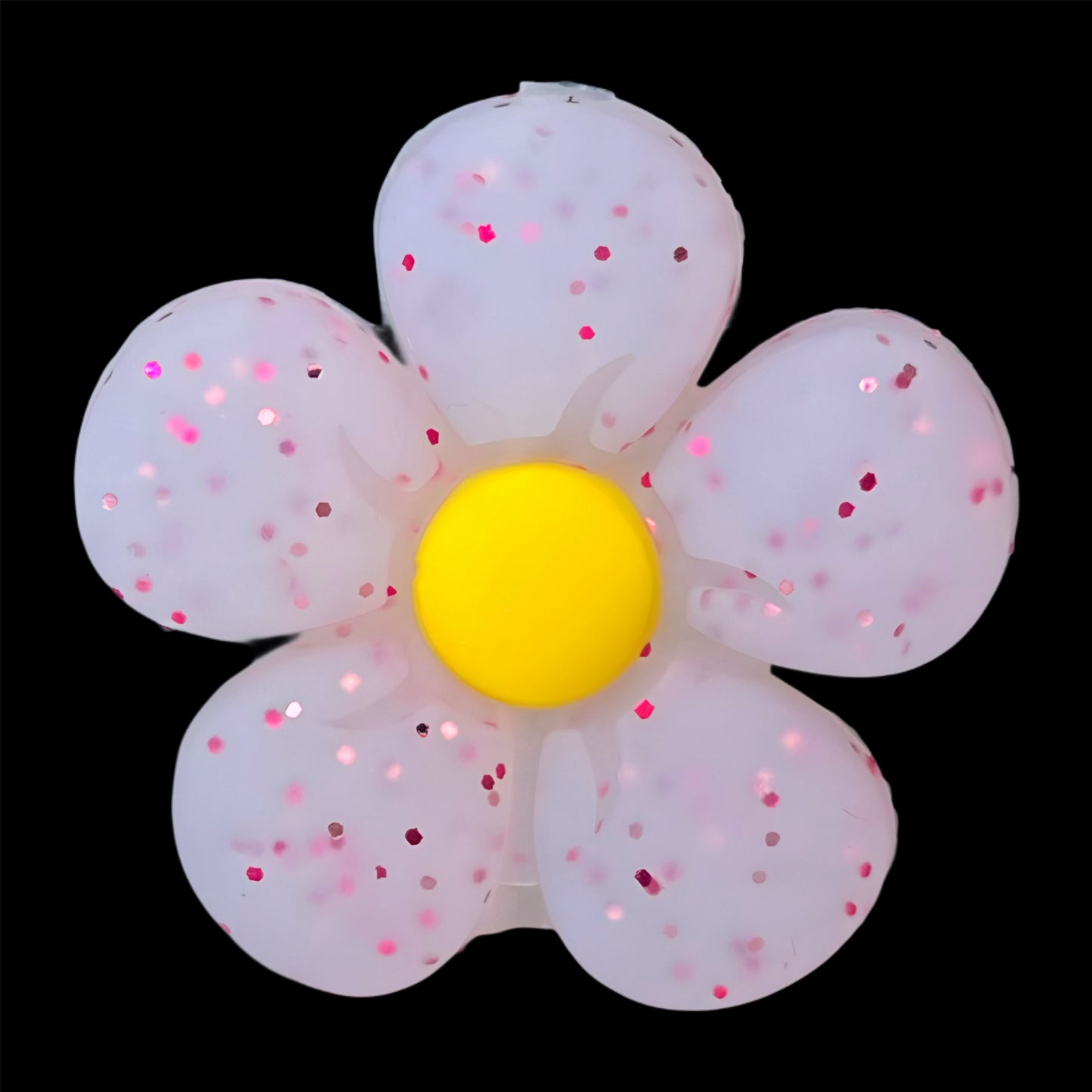 3D Pink Glitter Flower Focal