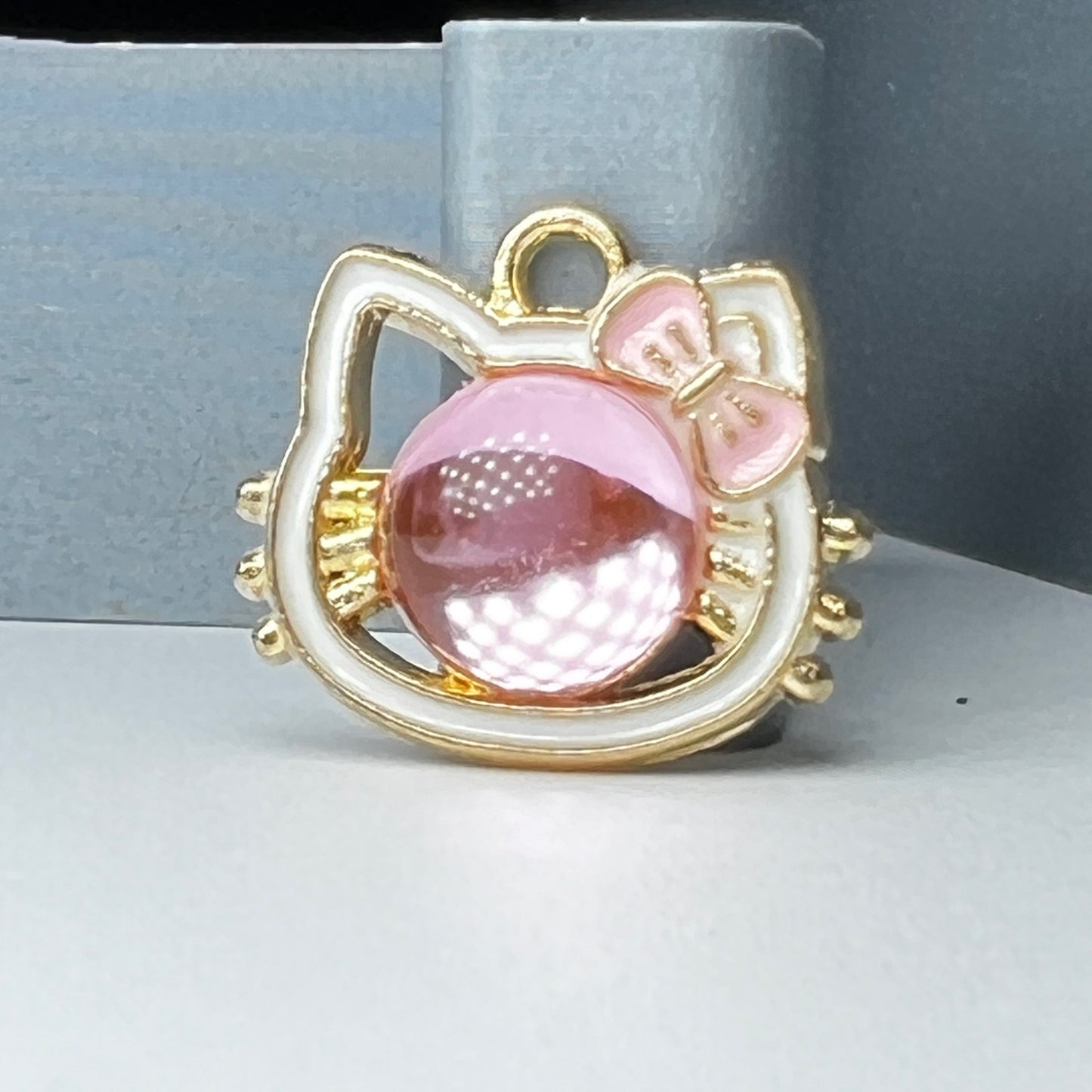 Gold HK Pink Bubble Head Charm