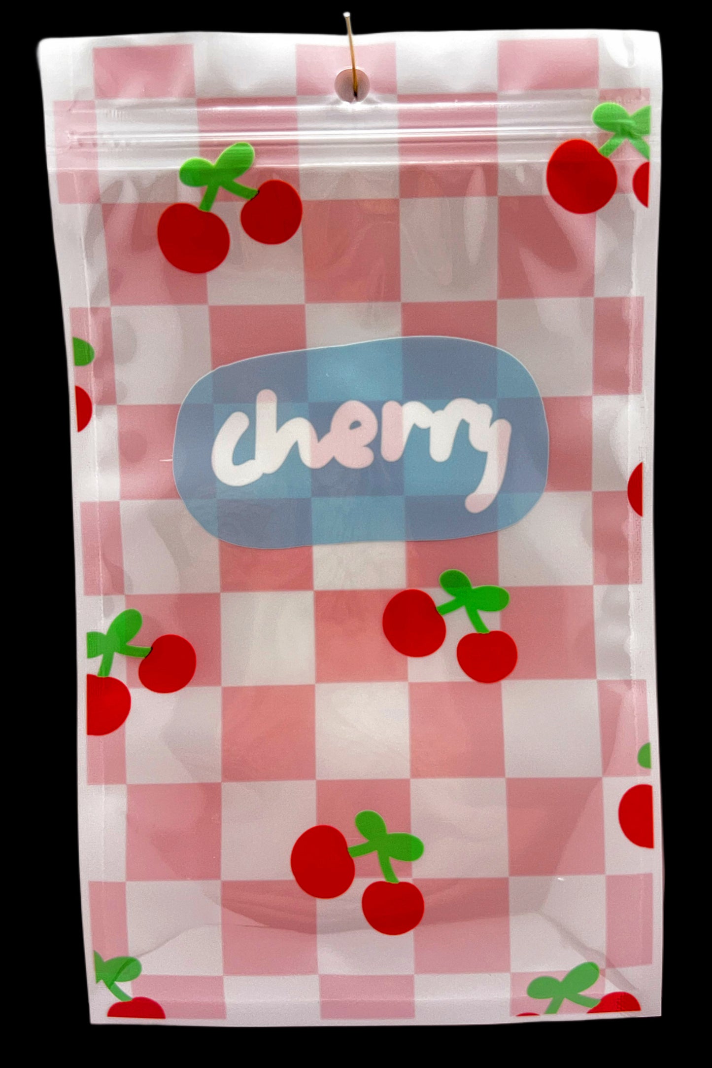 Cherry Checkered Zip Bags