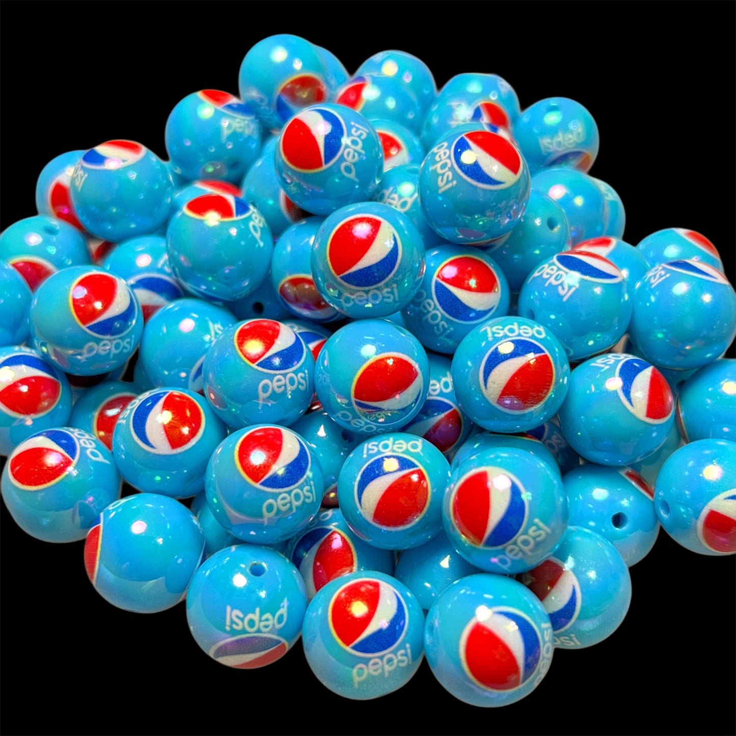 Soda "Pepsi" Acrylic Printed Bead