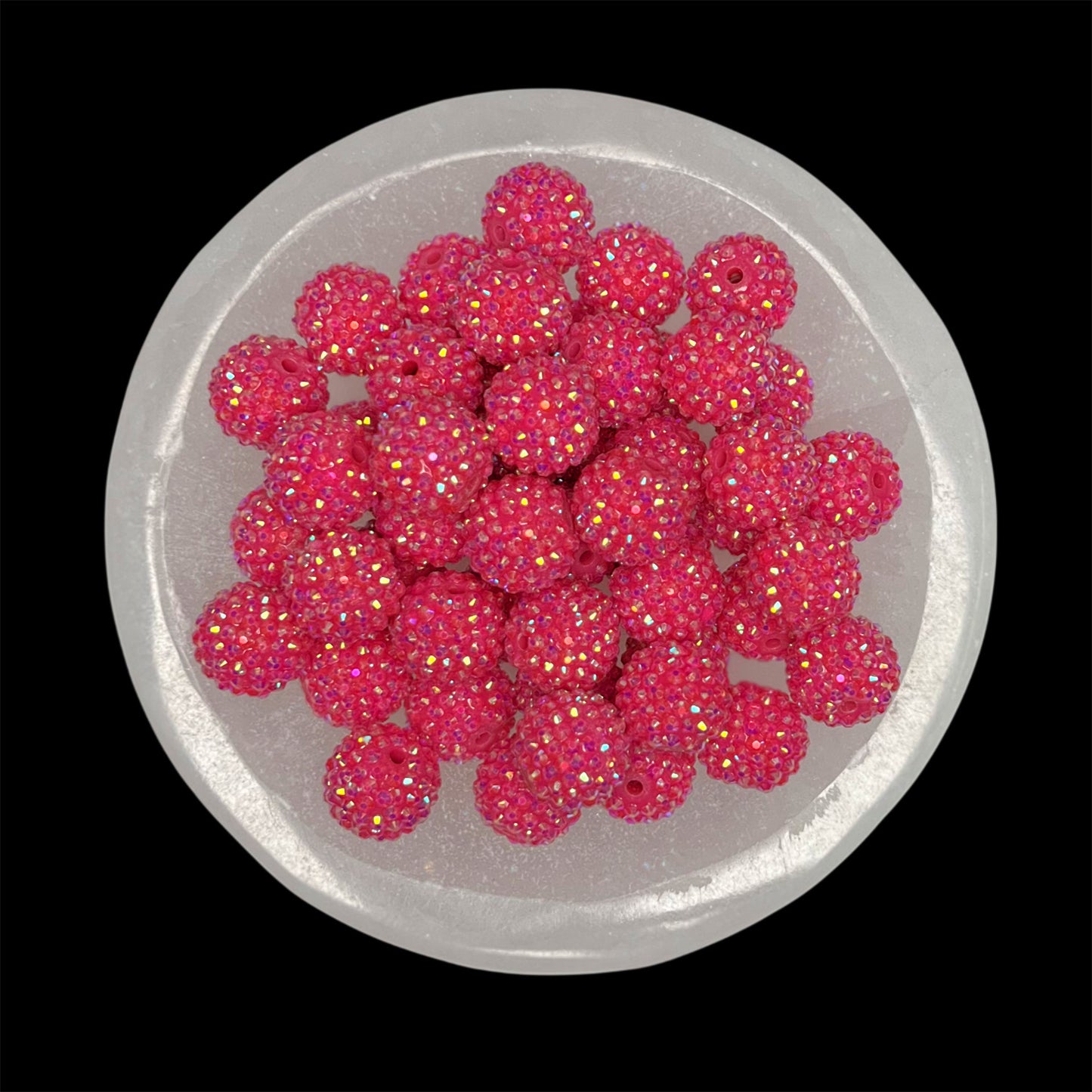 "AB Raspberry" Rhinestone Acrylic Bead (1 Count)
