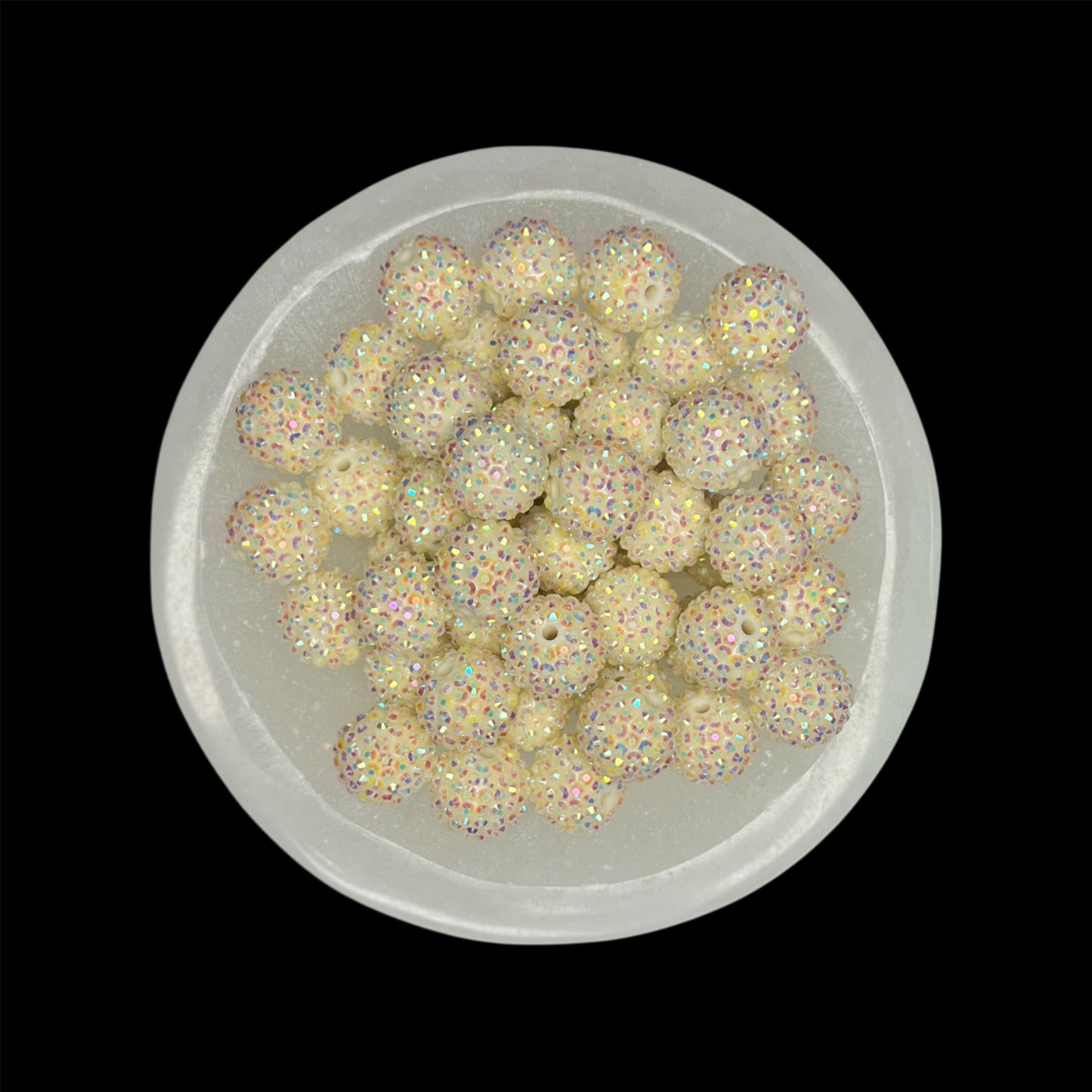 "AB Cream" Rhinestone Acrylic Bead (1 Count)