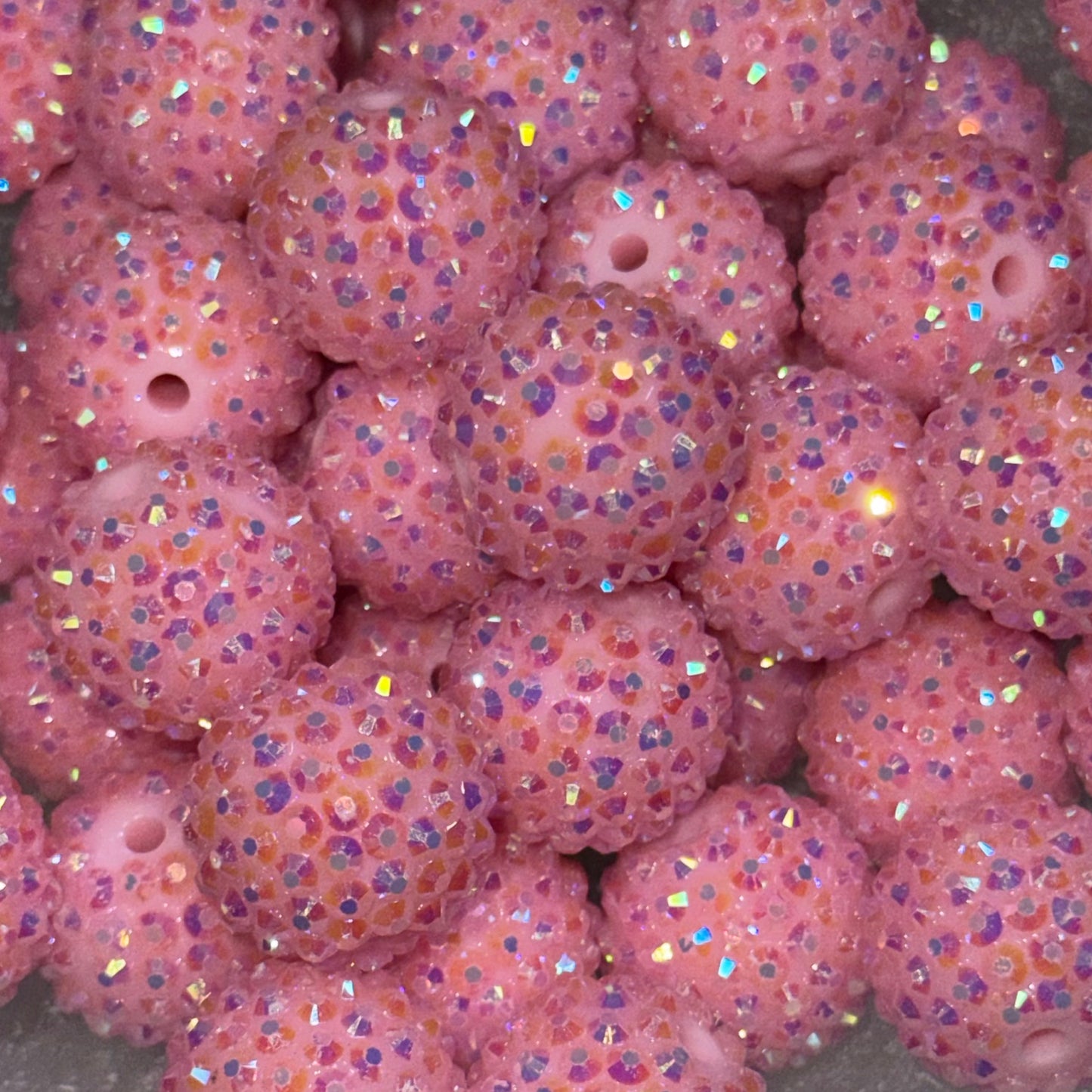 "AB Blush" Rhinestone Acrylic Bead (1 Count)