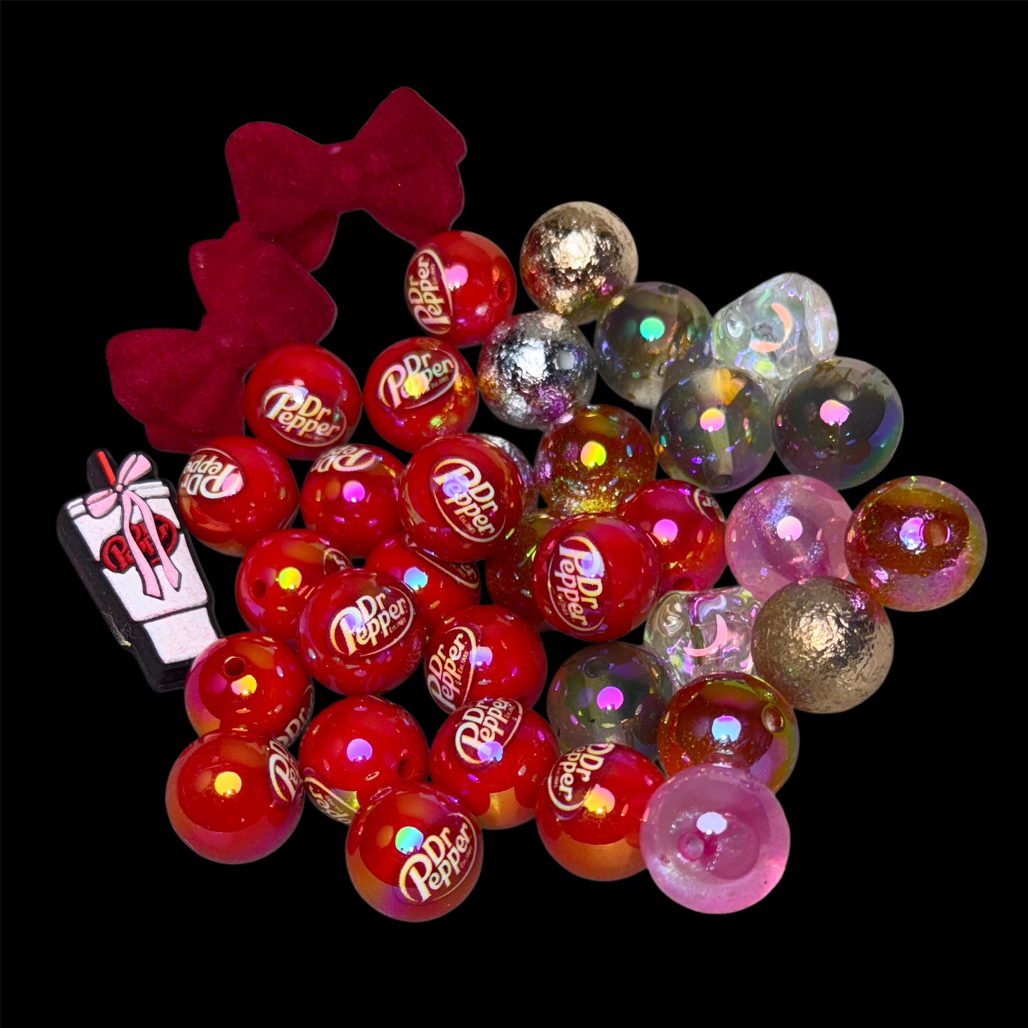 "Dr.P" Acrylic Printed Beads/ Silicone Focal