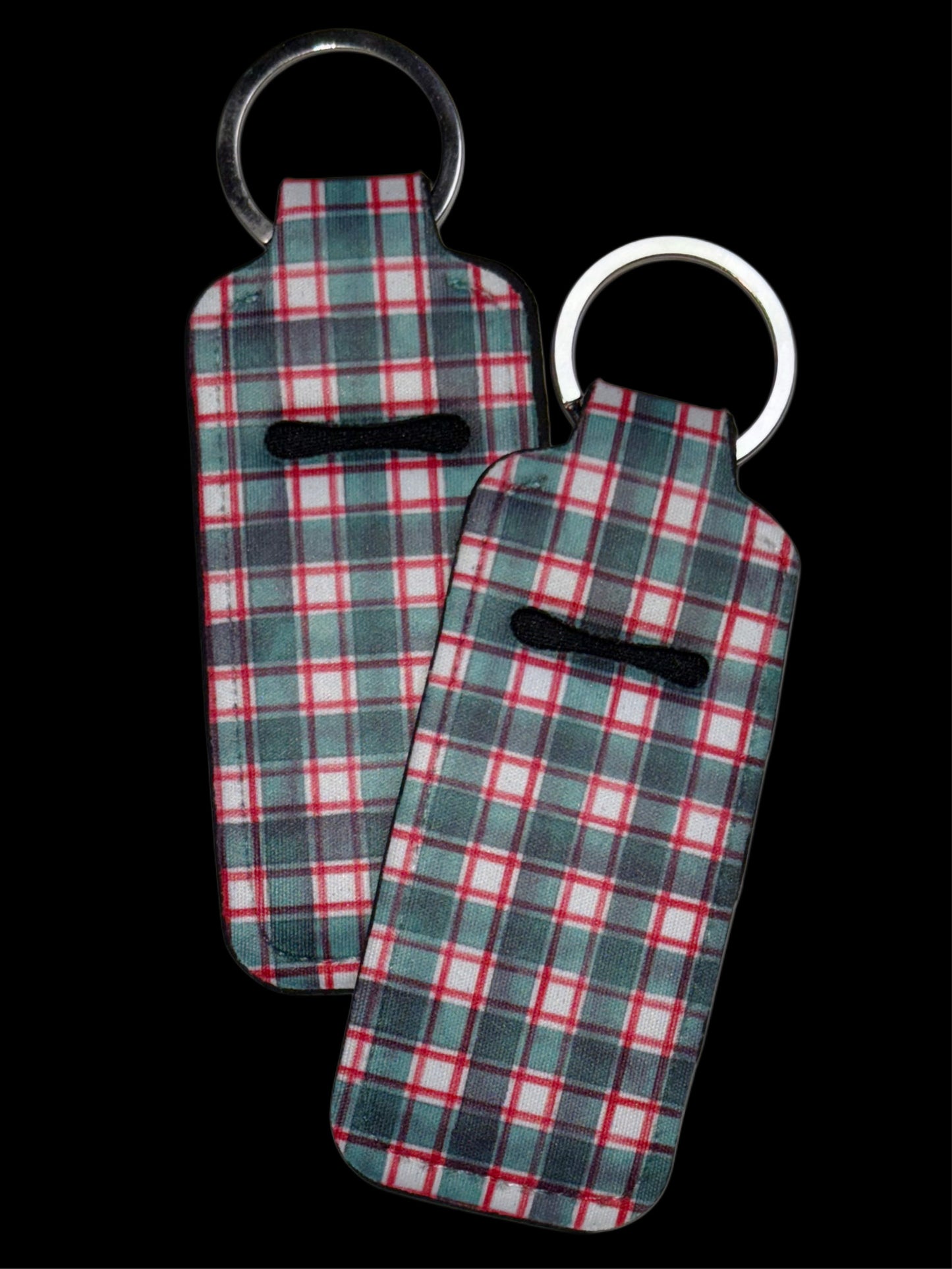 Mini Holiday Gingham - Chapstick Keychain Holder
