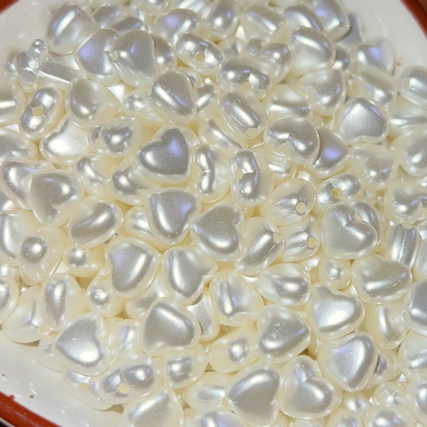 8mm Pearl Heart Beads