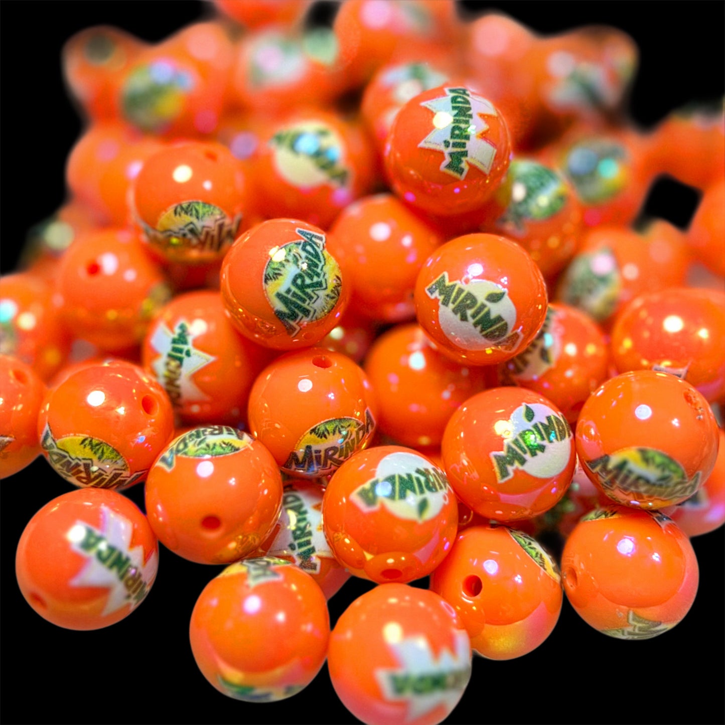 Soda "Mirinda" Acrylic Printed Bead