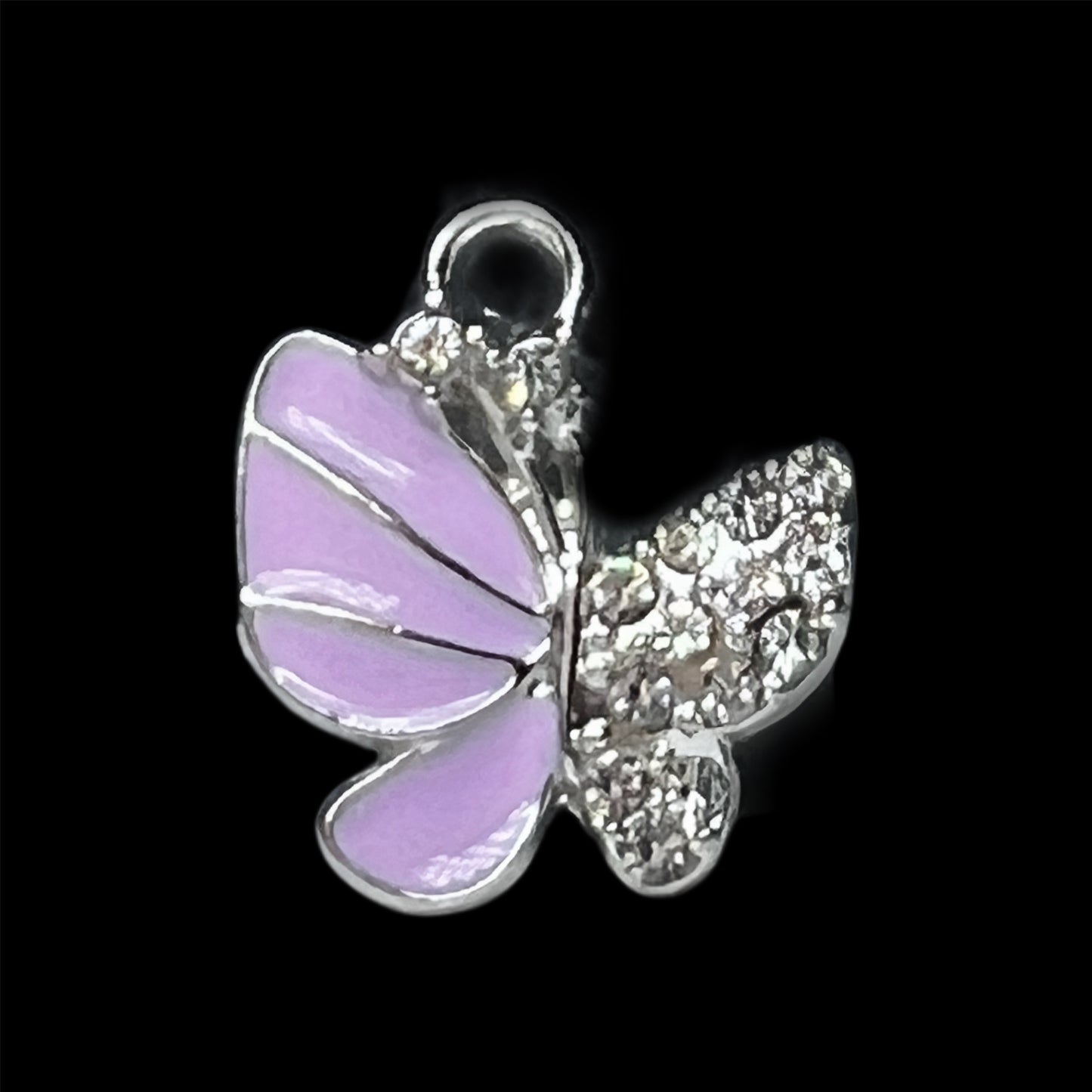 Gold Purple Rhinestone Butterfly