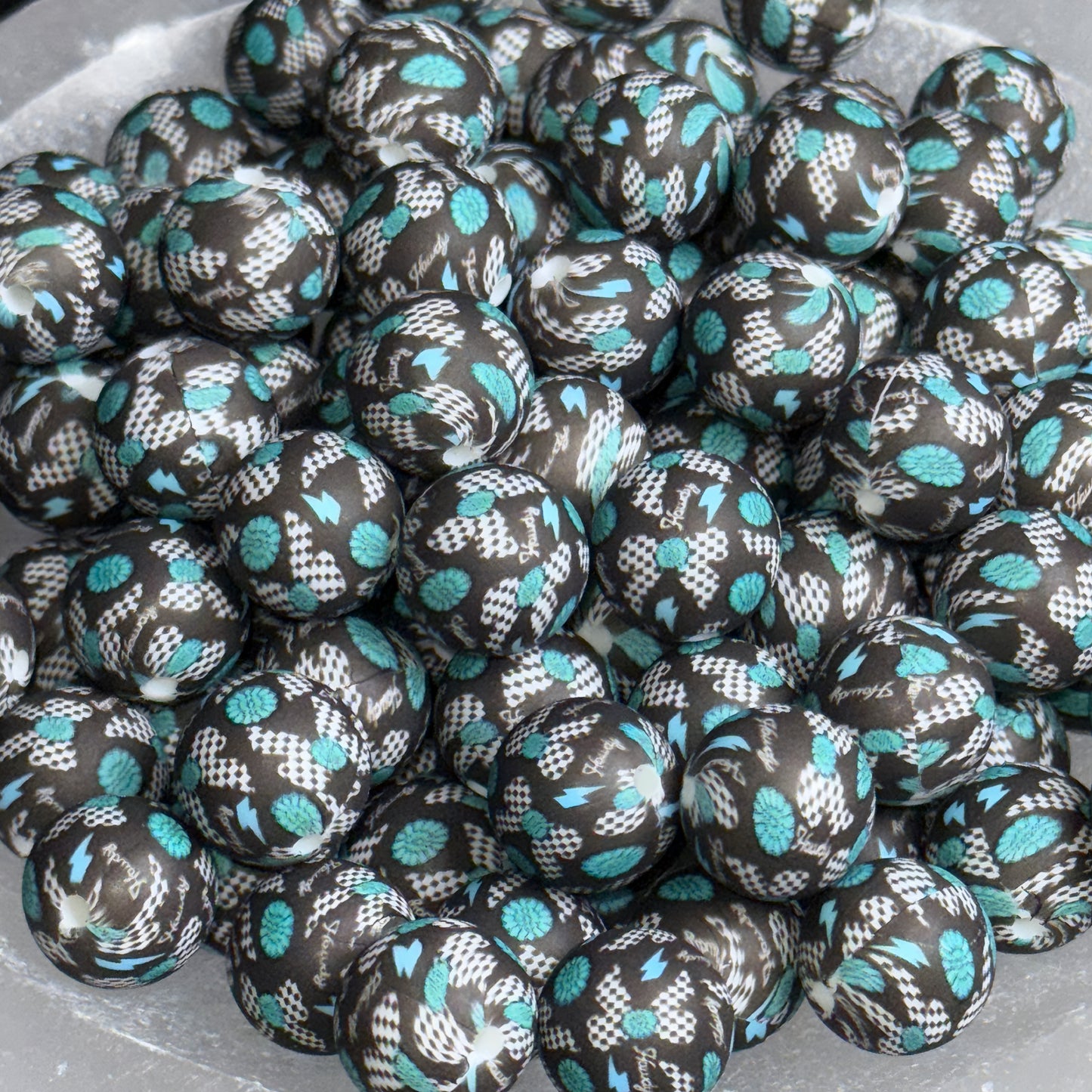 Electric Howdy Silicone 15mm Printed Bead