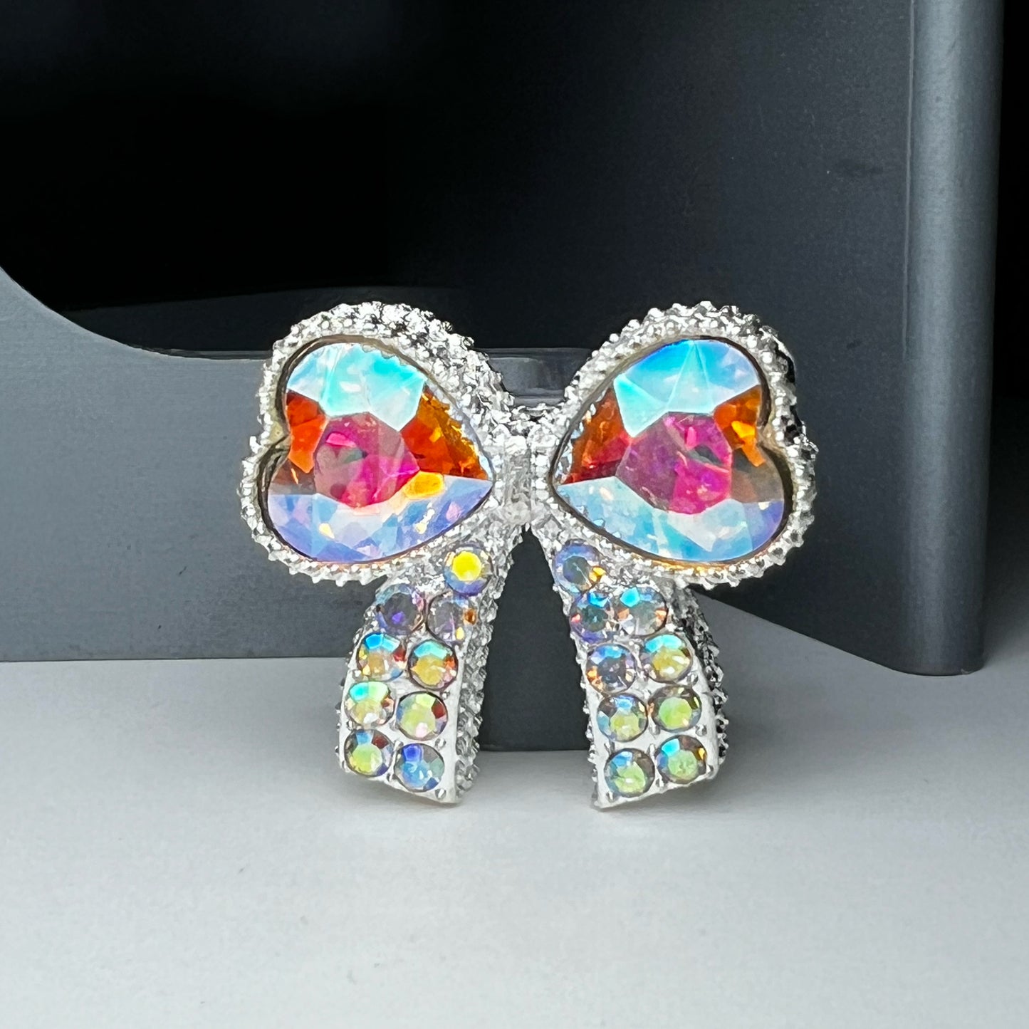 Bow Metal Rhinestone Bead
