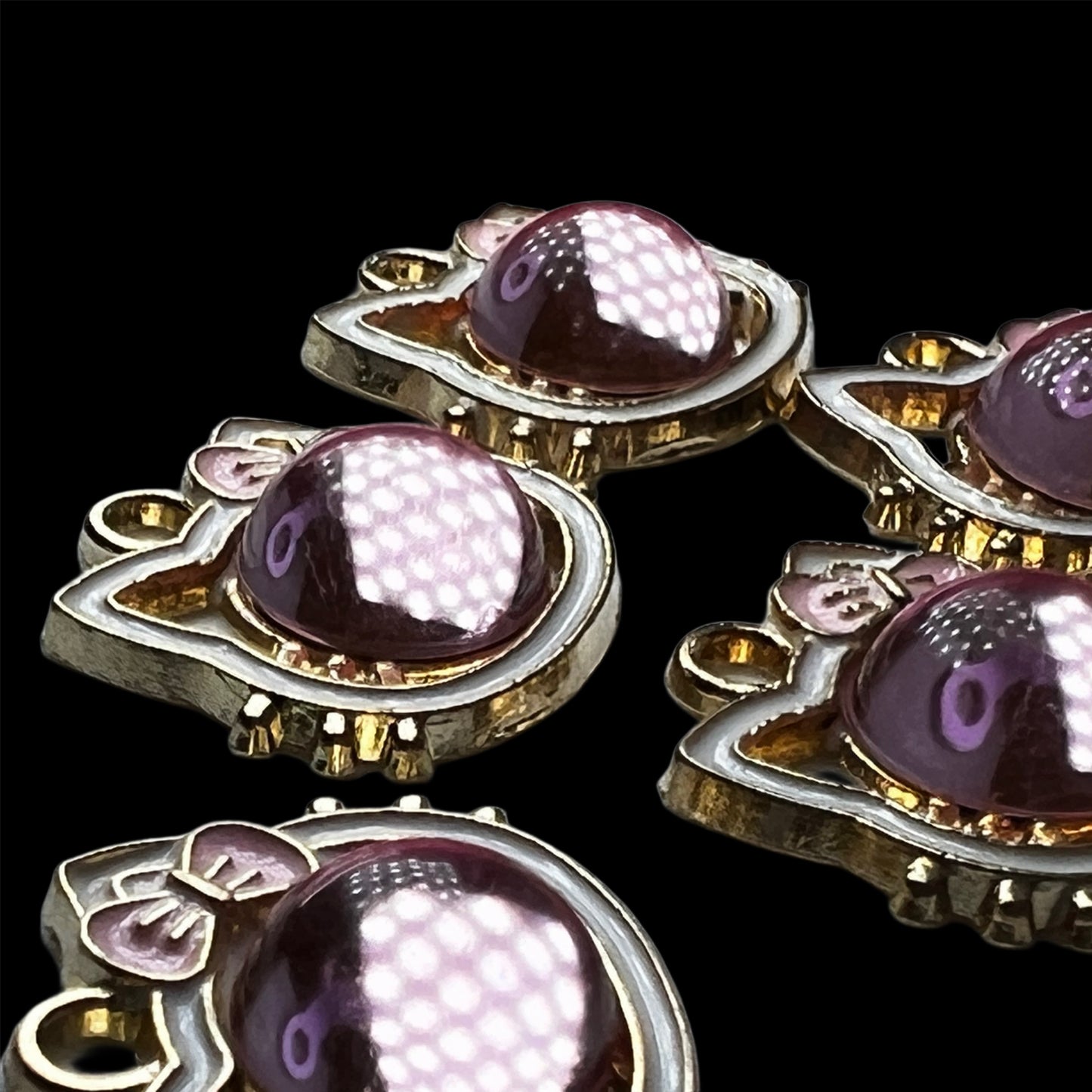 Gold HK Pink Bubble Head Charm