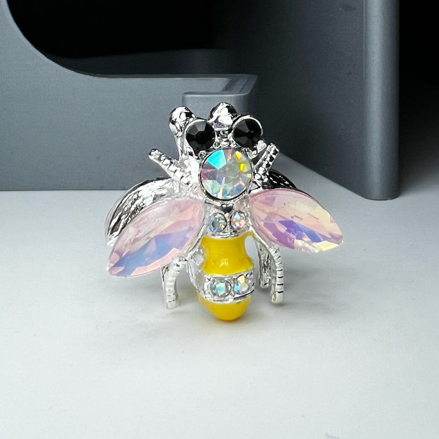Bee Metal Rhinestone Bead