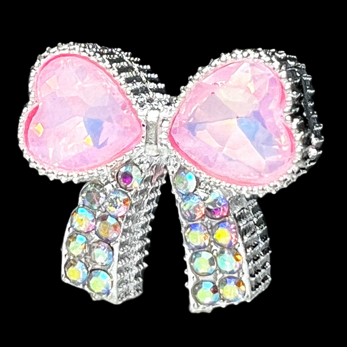 Bow Metal Rhinestone Bead