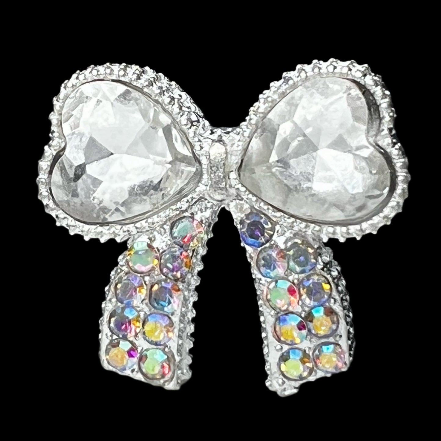 Bow Metal Rhinestone Bead
