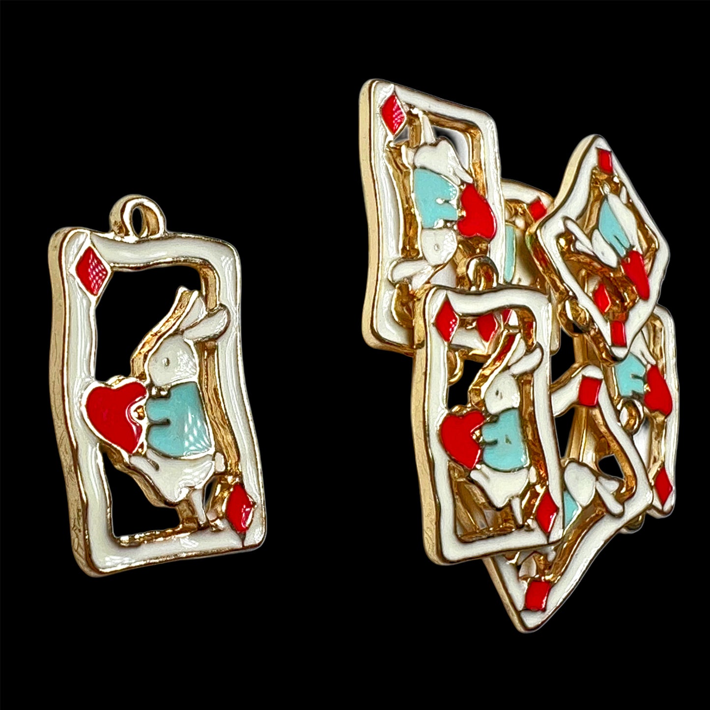 Gold Wonderland Bunny Card Charm