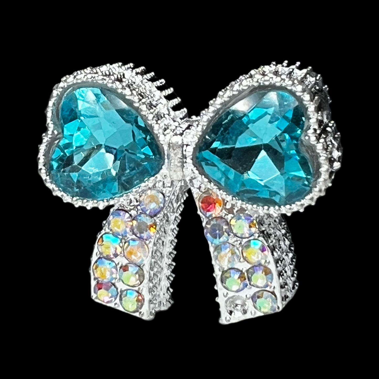 Bow Metal Rhinestone Bead