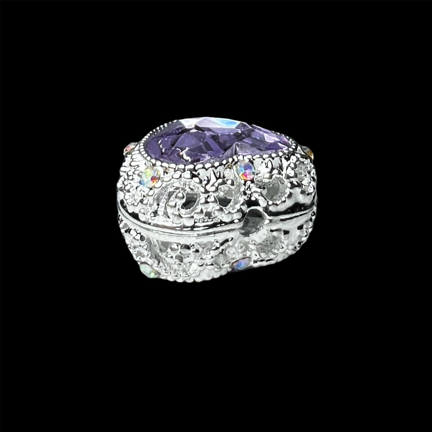 Heart Metal Rhinestone Bead