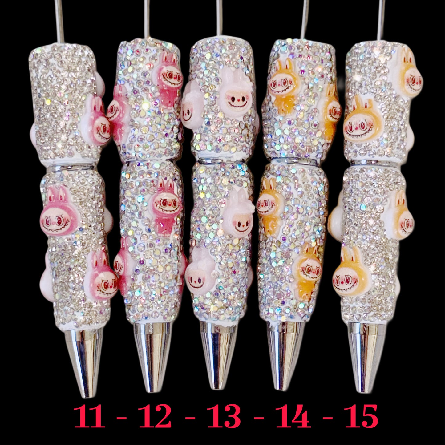 Labubu 11-15 Rhinestone Bead-able Pens NEW