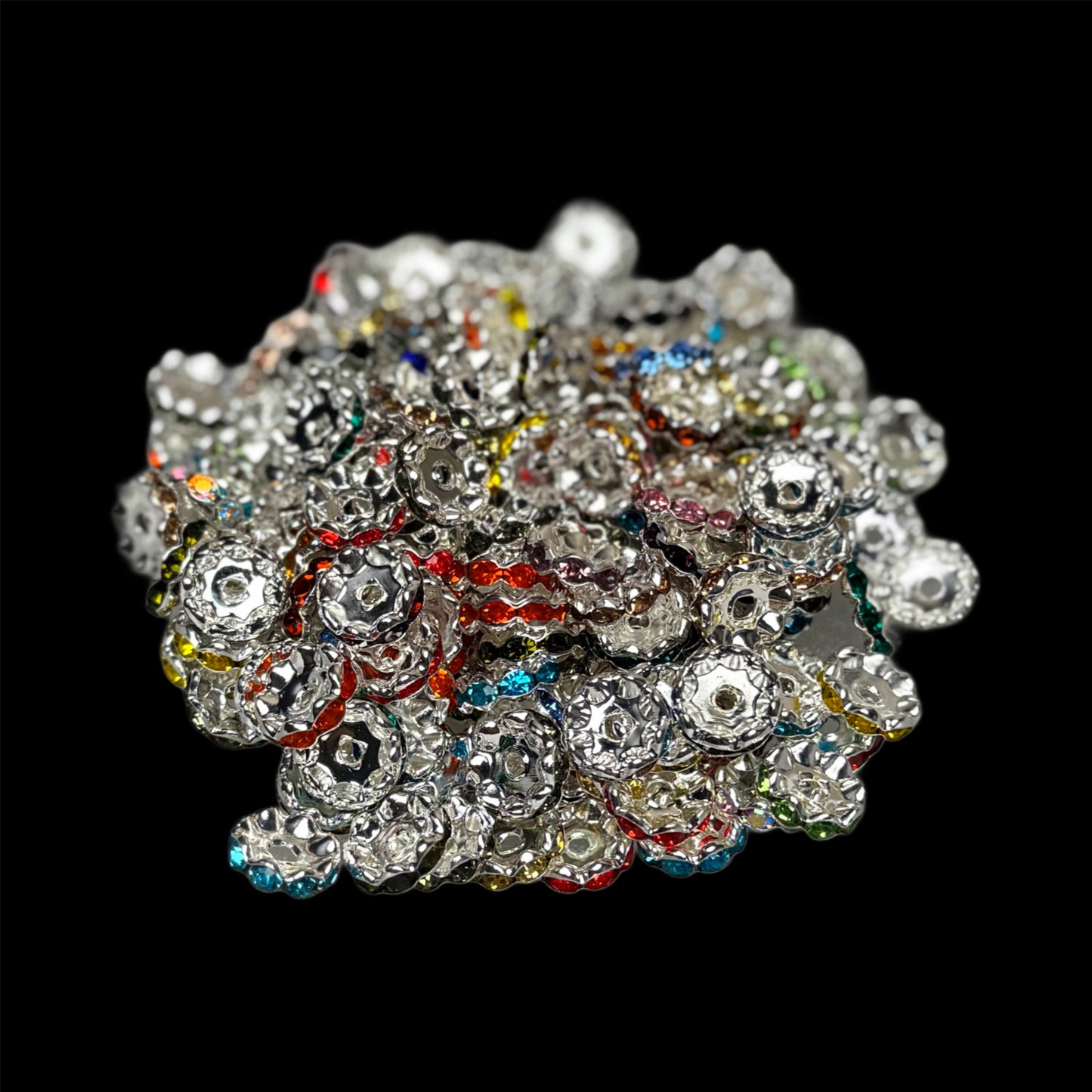 12mm Mixed Rhinestone Wavy Bead Spacer