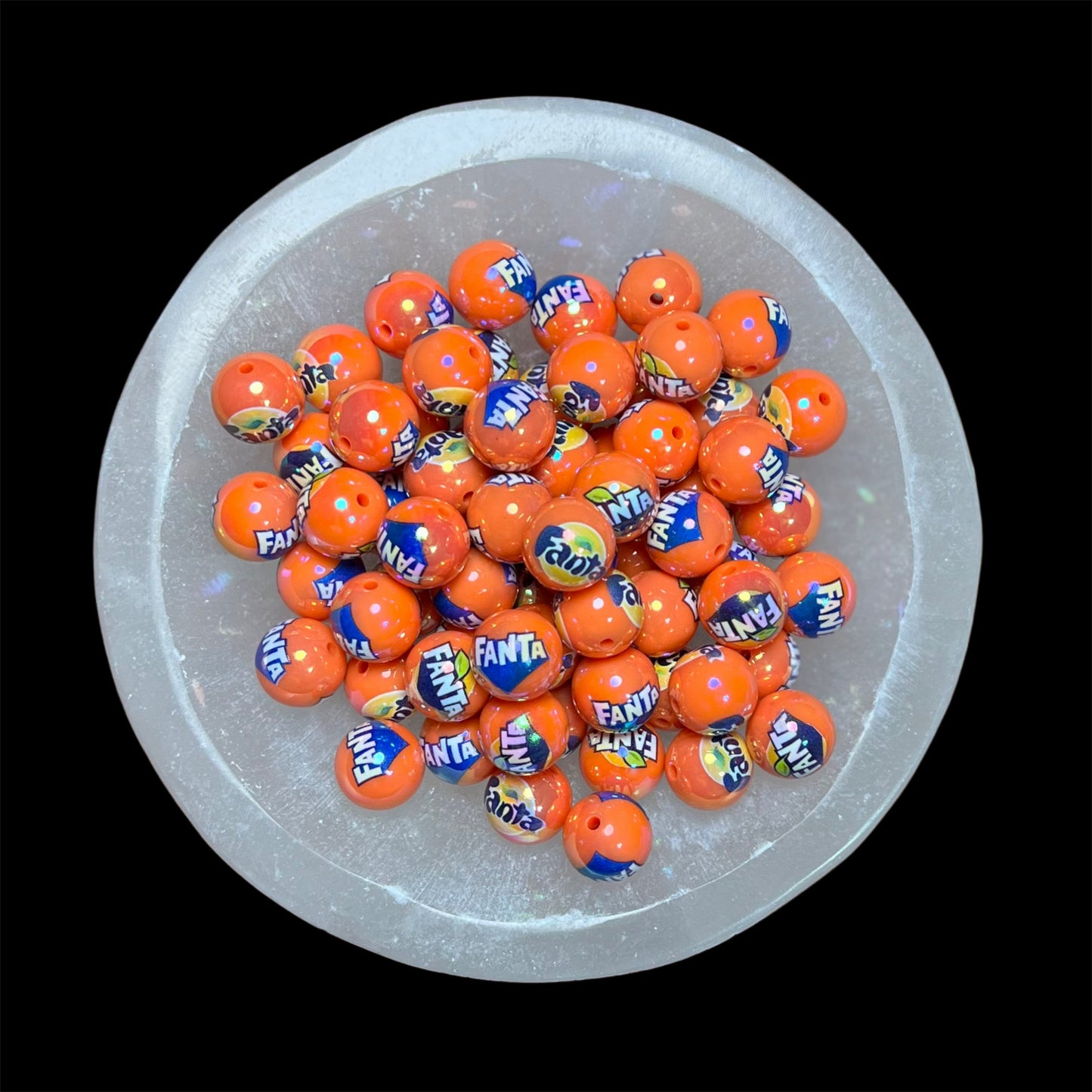 Soda "FANTA" Acrylic Printed Bead