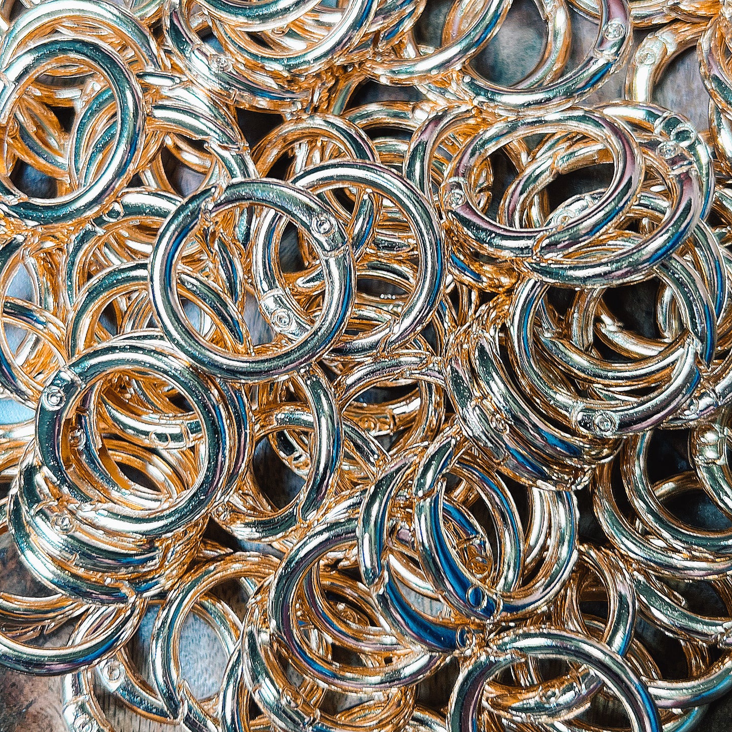 "Gold" Metal Spring O'Ring Key Ring