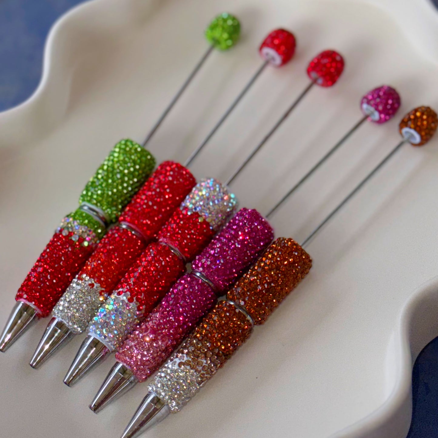 Fancy Ombre Rhinestone Bead-able Pens NEW