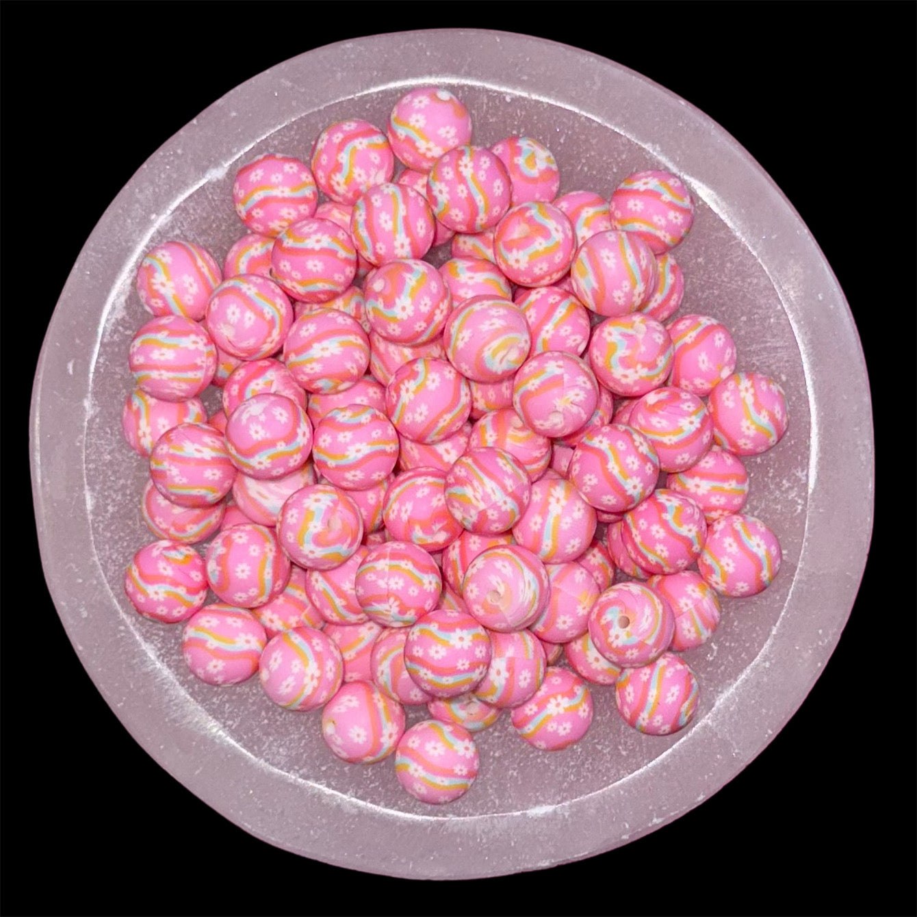 Daisy Rave Silicone 15mm Printed Bead