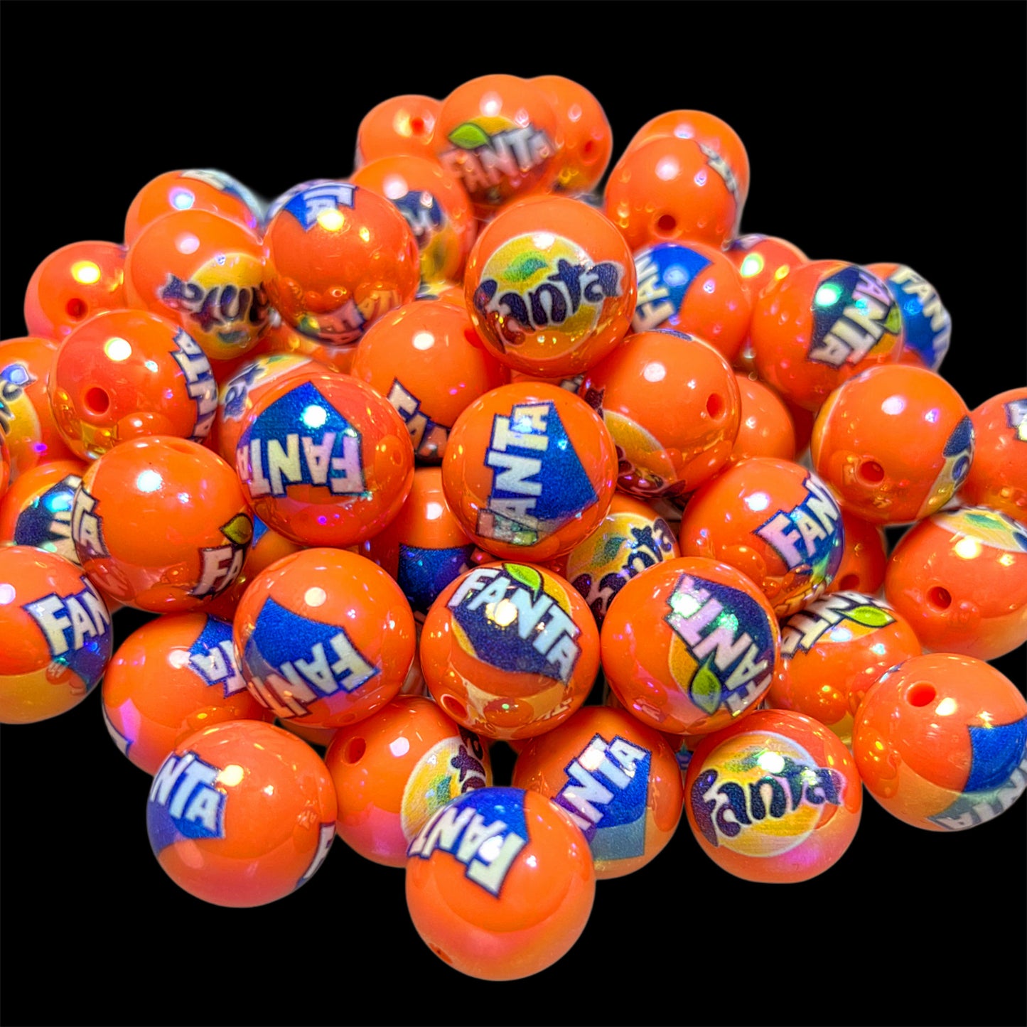 Soda "FANTA" Acrylic Printed Bead