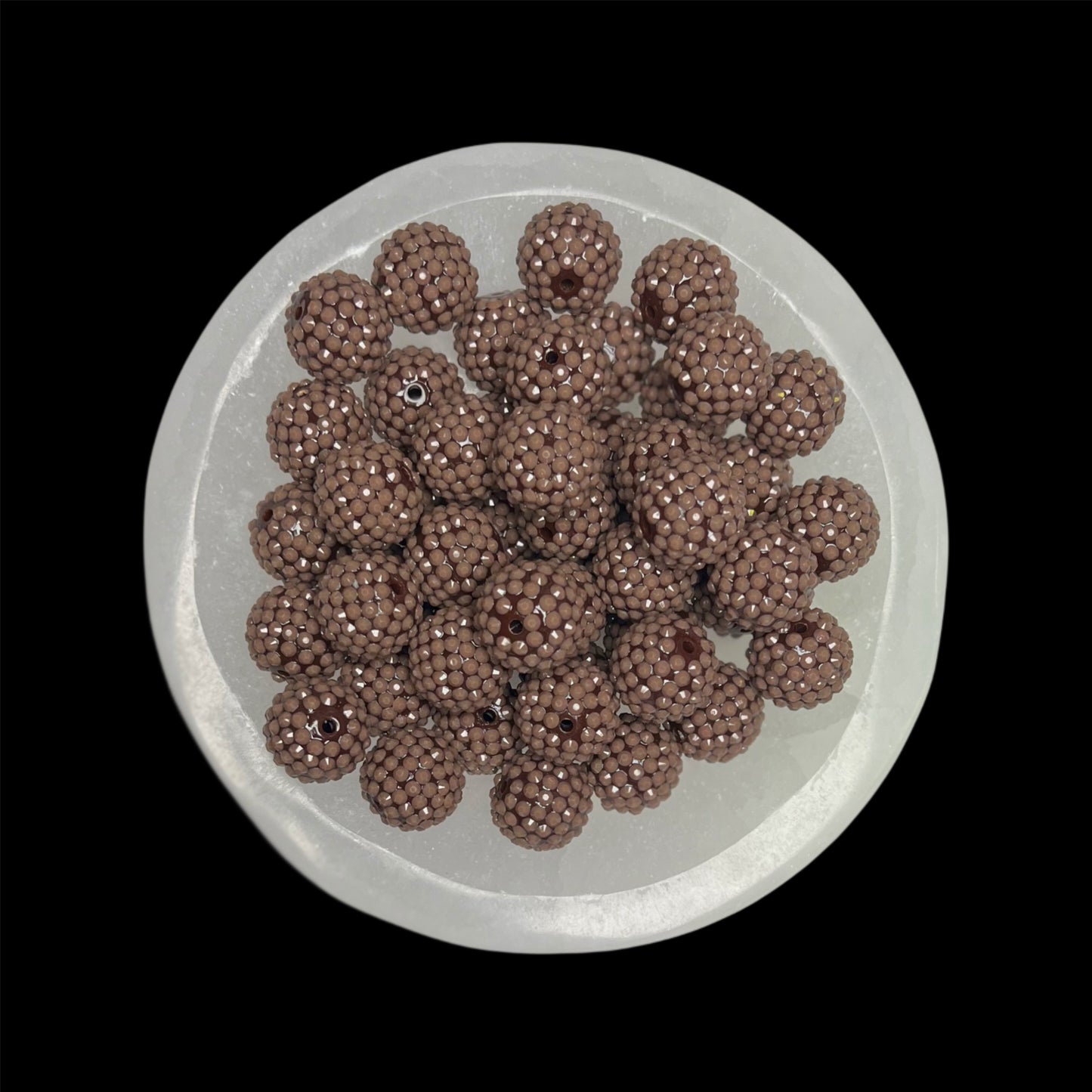 "Milk Brown" Rhinestone Acrylic Bead (1 Count)