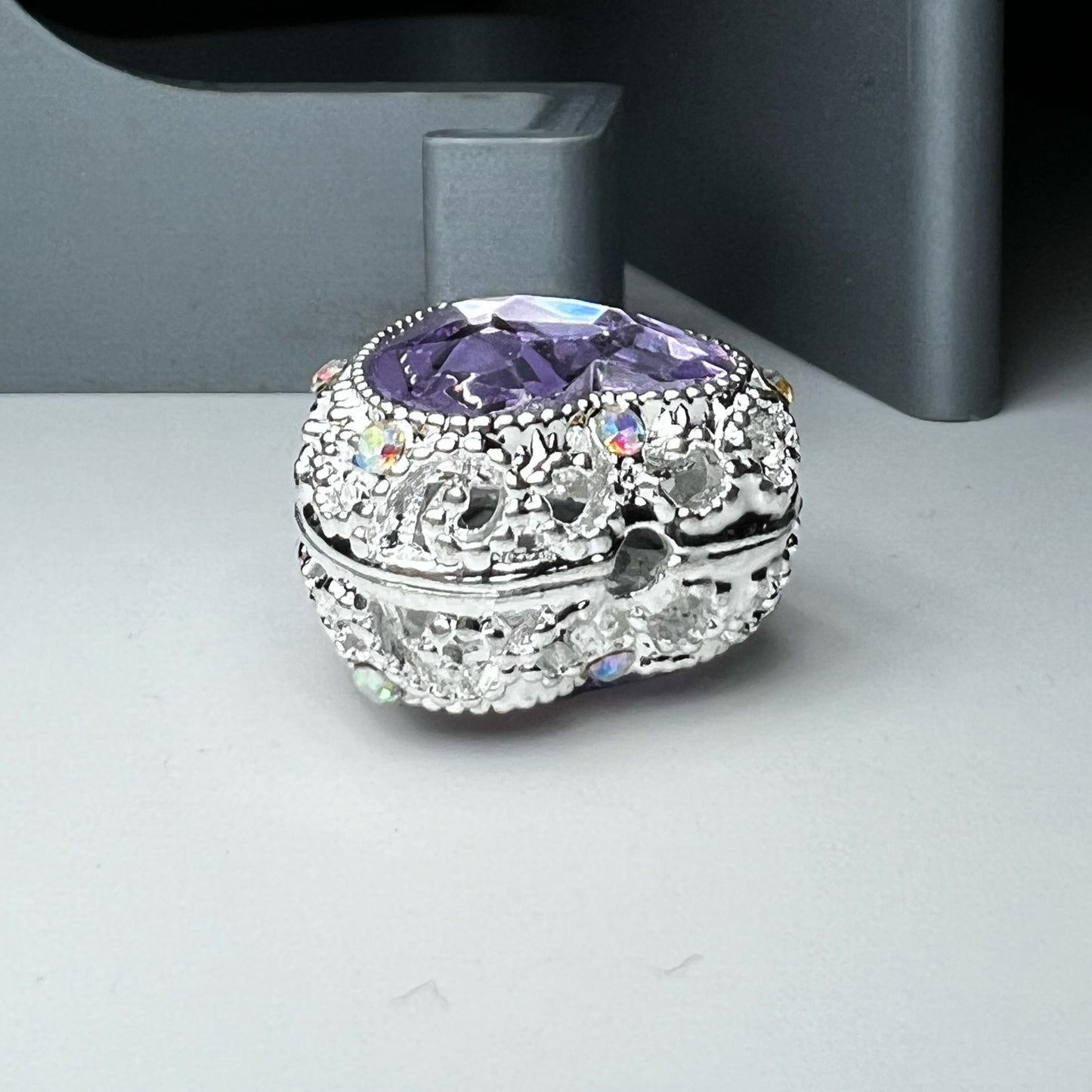 Heart Metal Rhinestone Bead