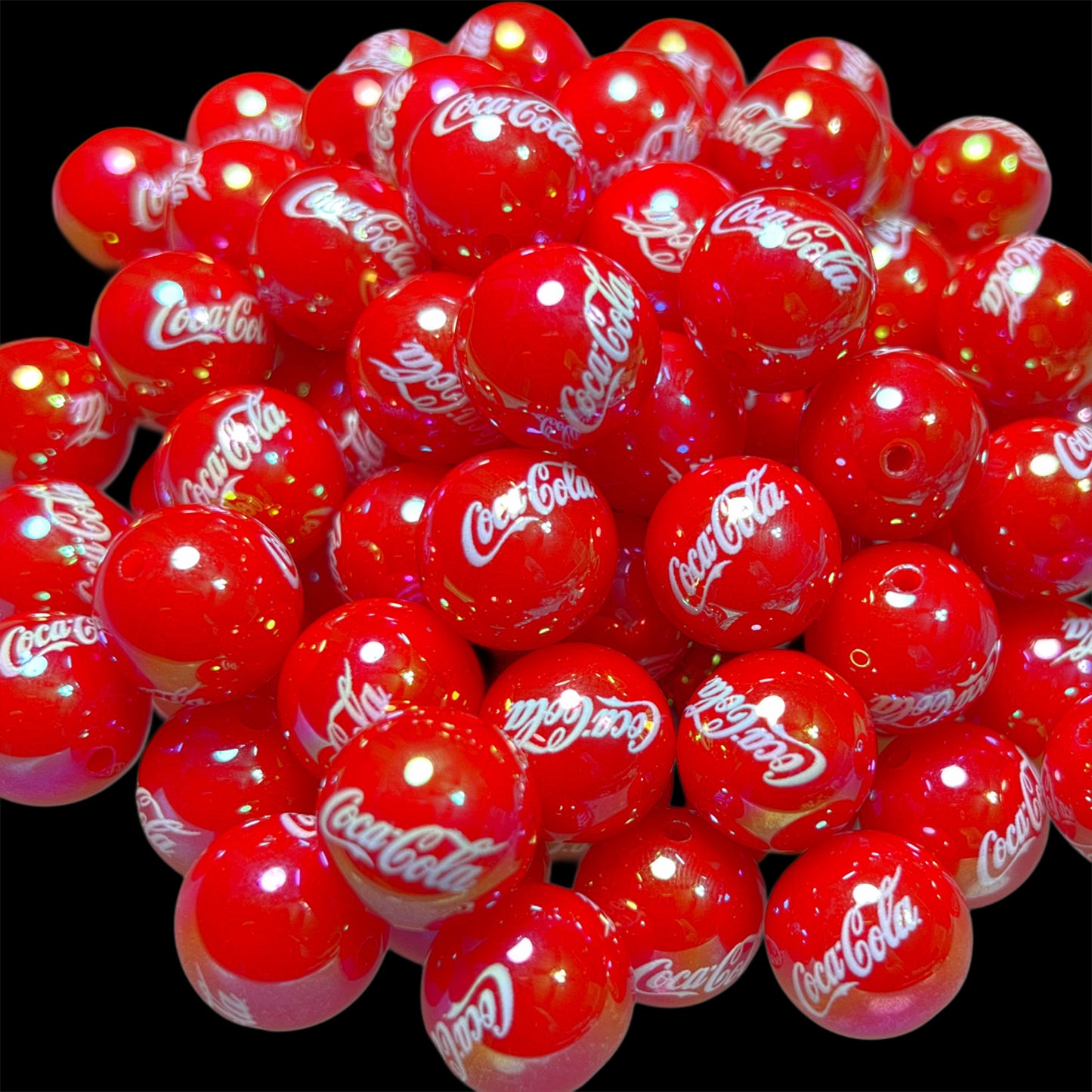 Soda "Coke" Acrylic Printed Bead