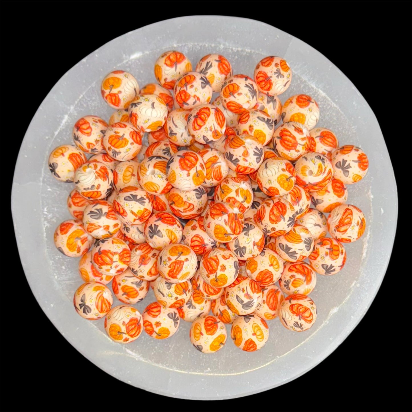 Golden Gourd Garden Silicone 15mm Printed Bead