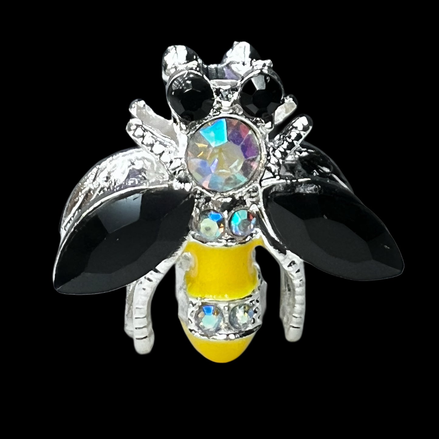 Bee Metal Rhinestone Bead