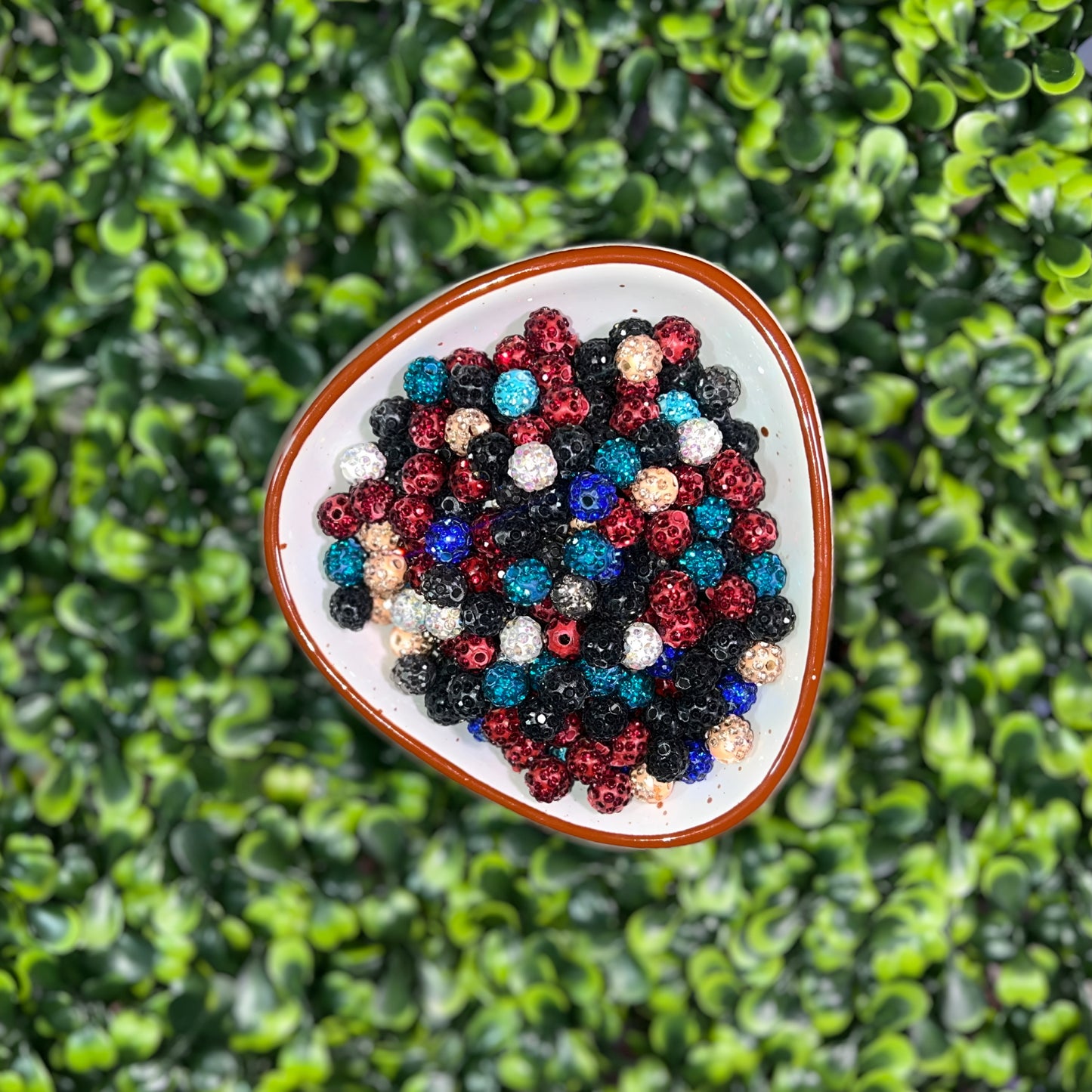 6mm Rhinestone Clay Beads