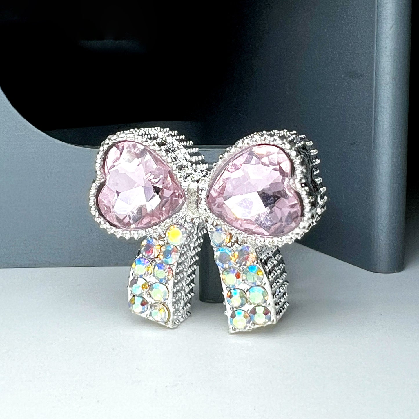 Bow Metal Rhinestone Bead