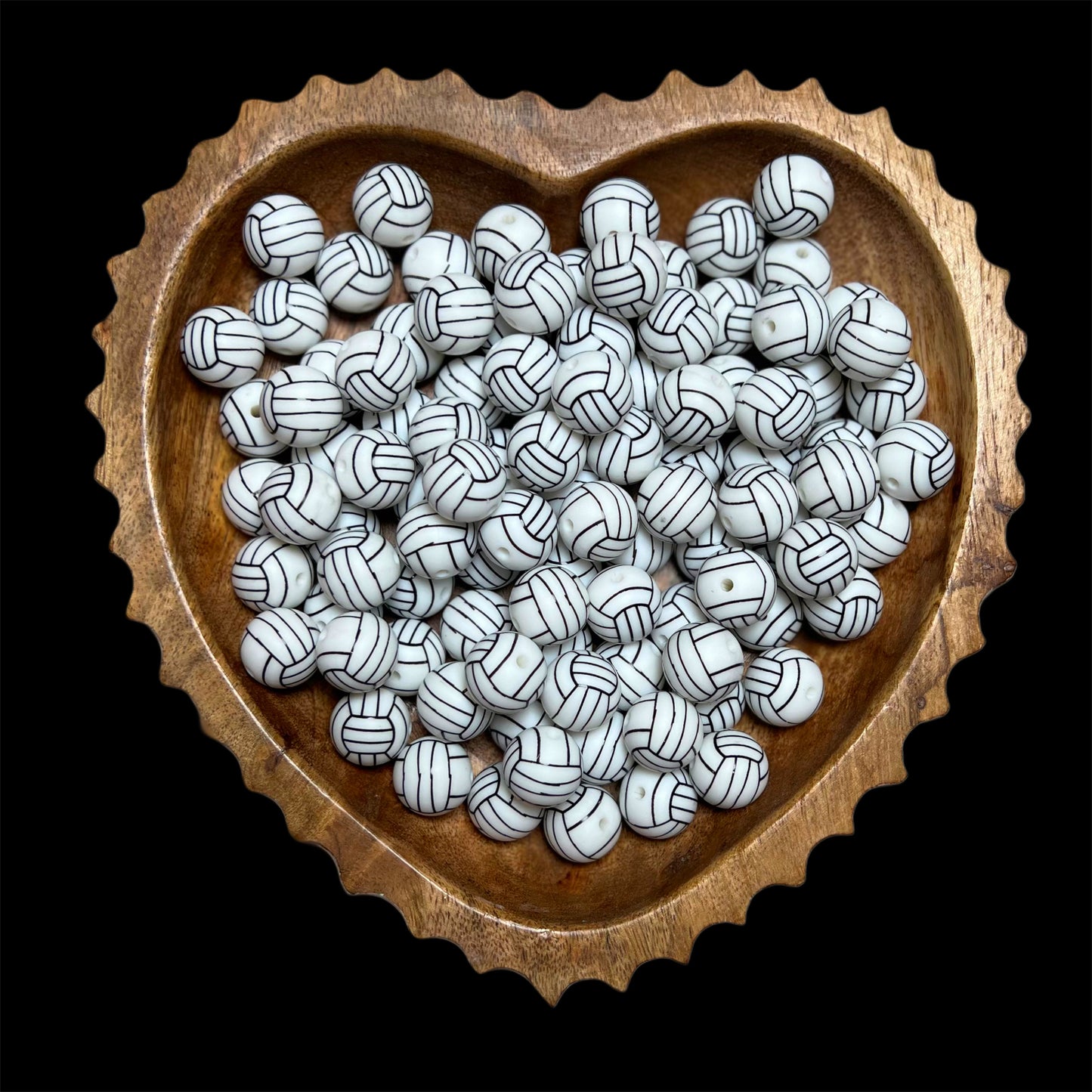 Vollyball Silicone 15mm Printed Bead