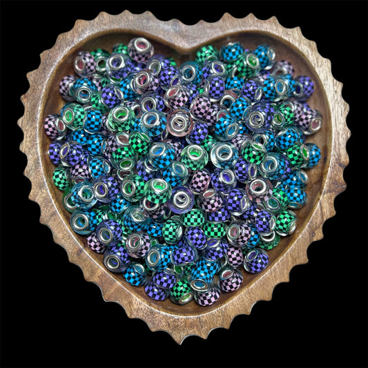 Deep Checkered Acrylic Spacer Mix