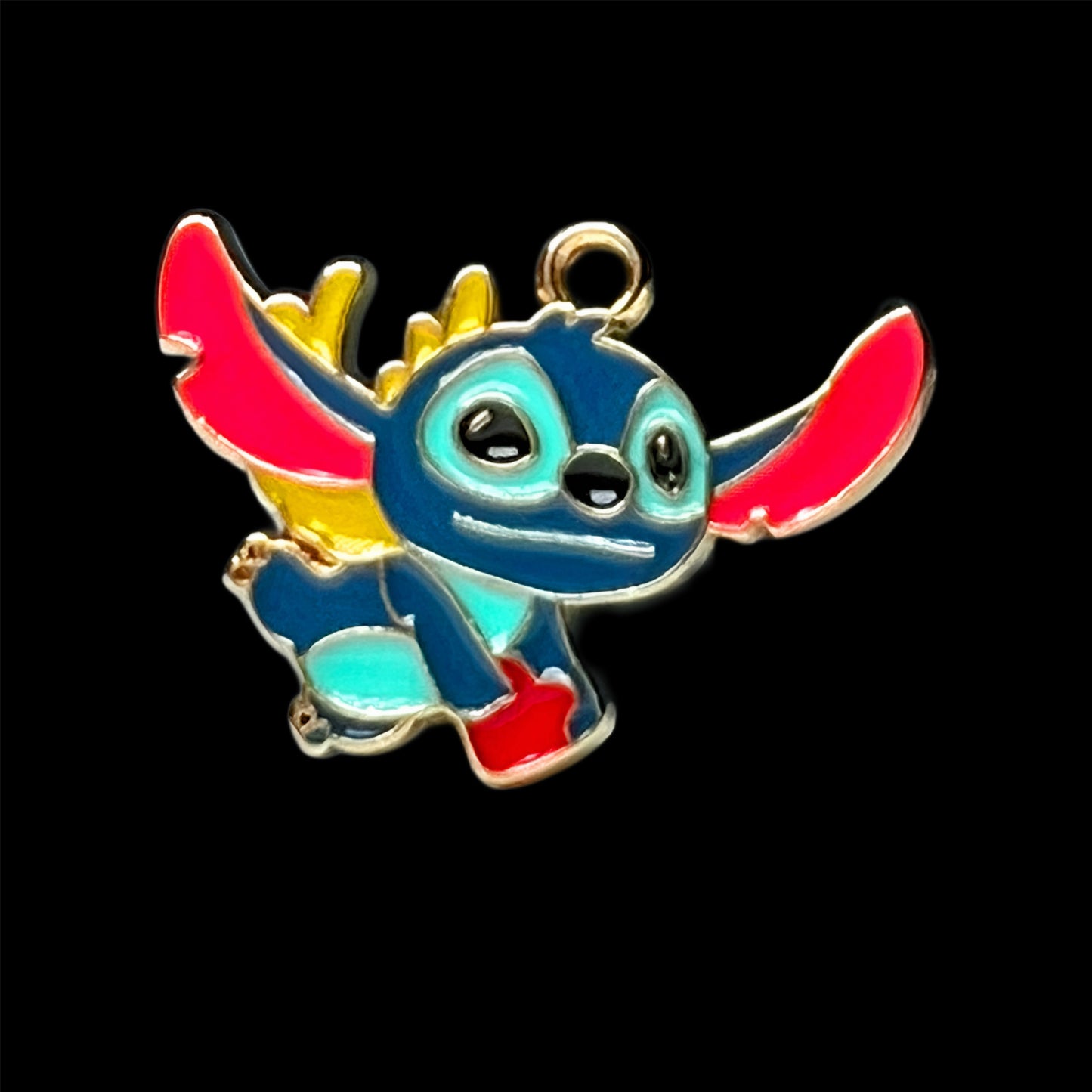 Gold Blue Heart Stitch