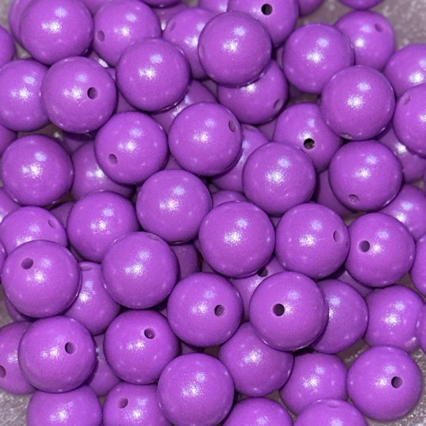 Purple Shimmer Silicone 15mm Bead
