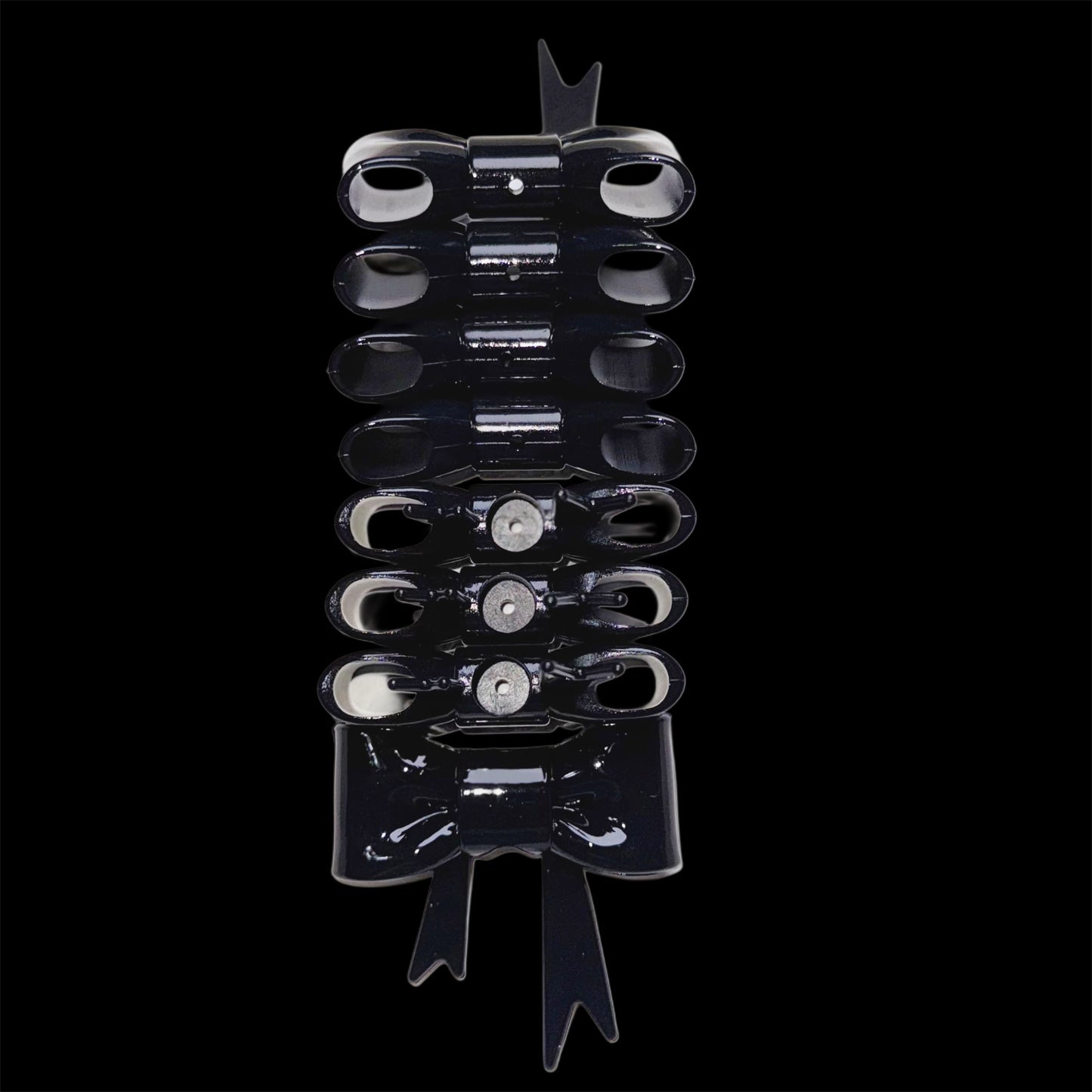Shiny Milk-Black - 3D Bow Topper Bead