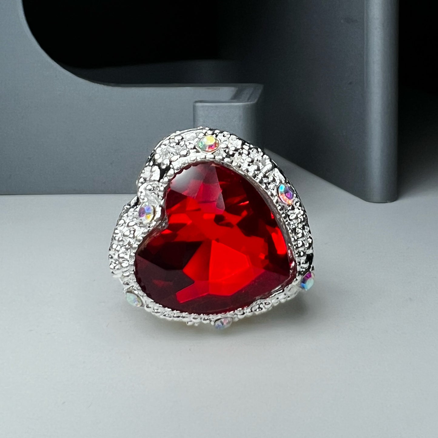 Heart Metal Rhinestone Bead