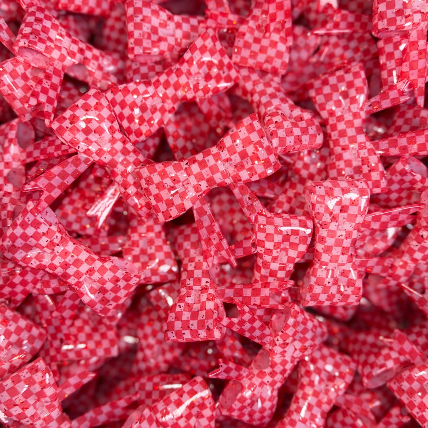 Red Foil, Red Checkered - 3D Bow Topper Bead {SGC Exclusive}