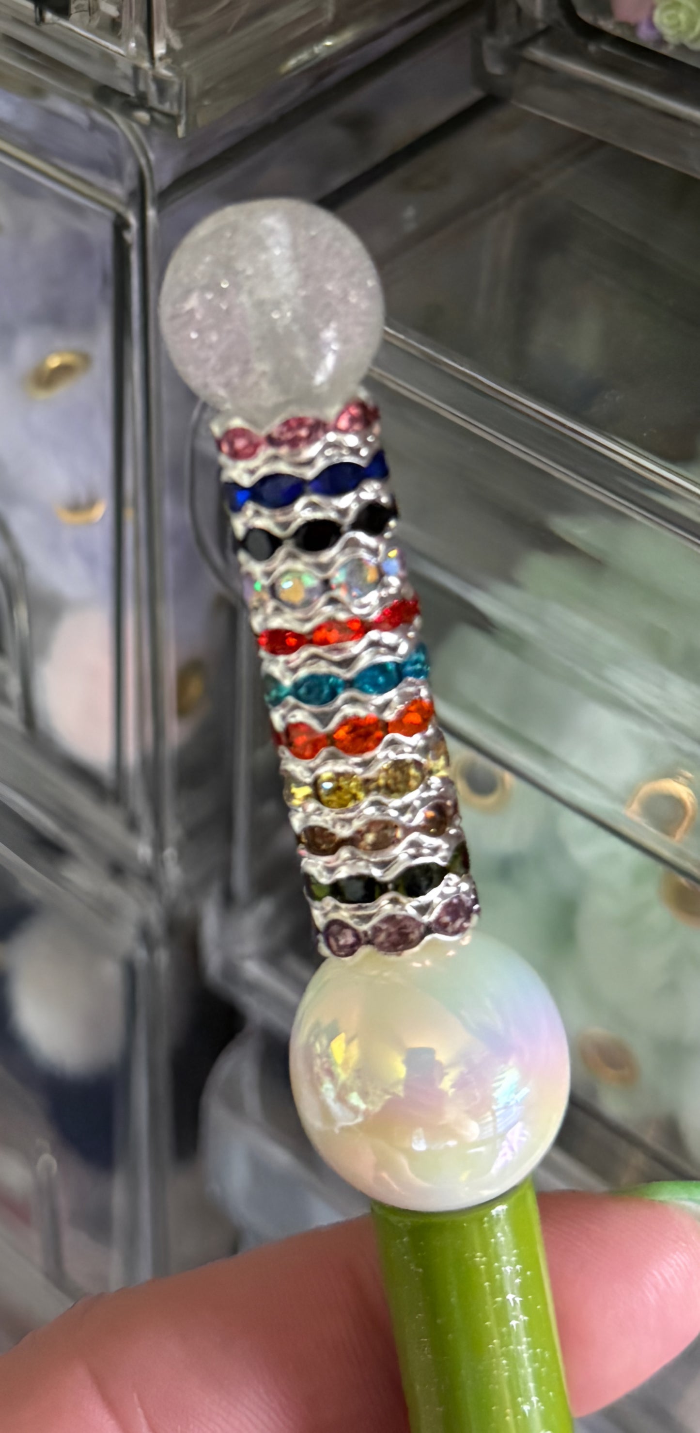 12mm Mixed Rhinestone Wavy Bead Spacer