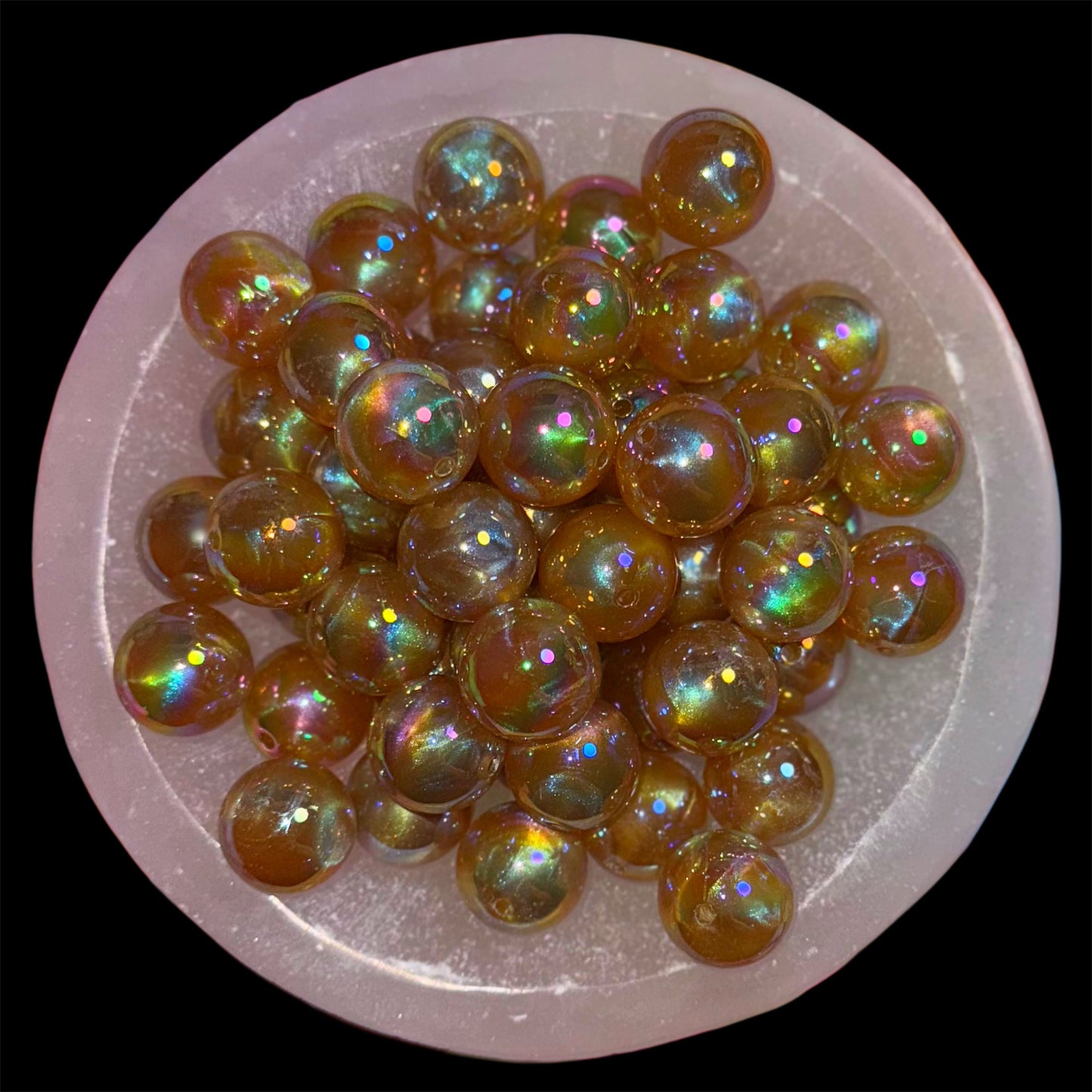 UV Iridescent Toffee Brown 20mm Acrylic Bead