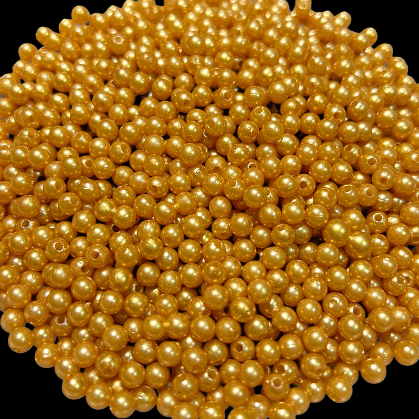4mm Mustard Gold Pearl Beads (NFP)