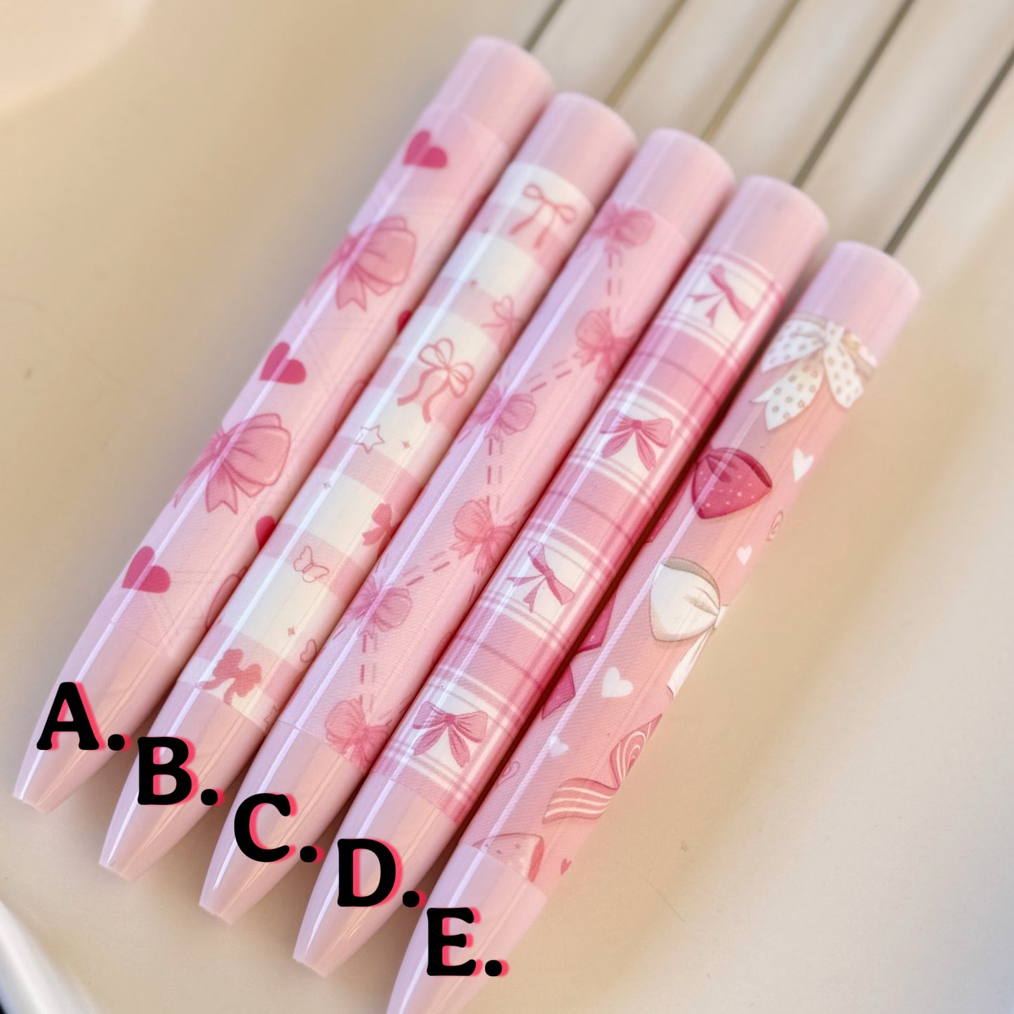 Bow Long Handled Beadable Pens